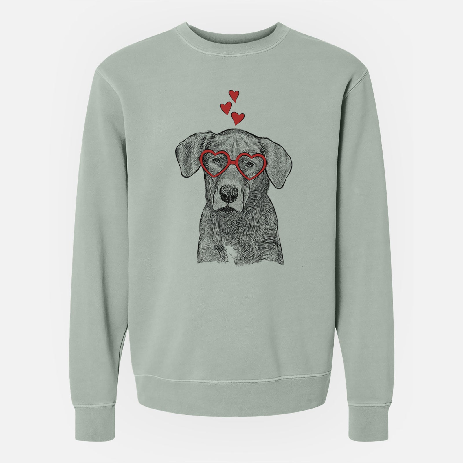 Valentine Tom the Lab Dane Mix - Unisex Pigment Dyed Crew Sweatshirt