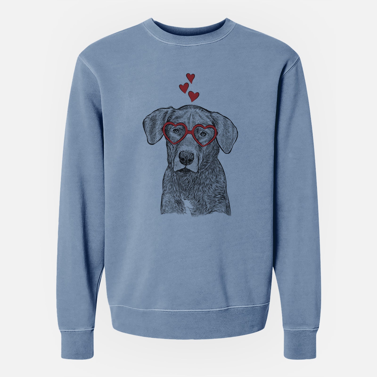 Valentine Tom the Lab Dane Mix - Unisex Pigment Dyed Crew Sweatshirt