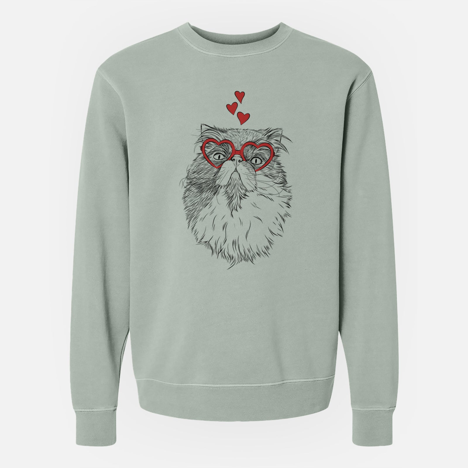 Valentine Tookie the Perisan Cat - Unisex Pigment Dyed Crew Sweatshirt