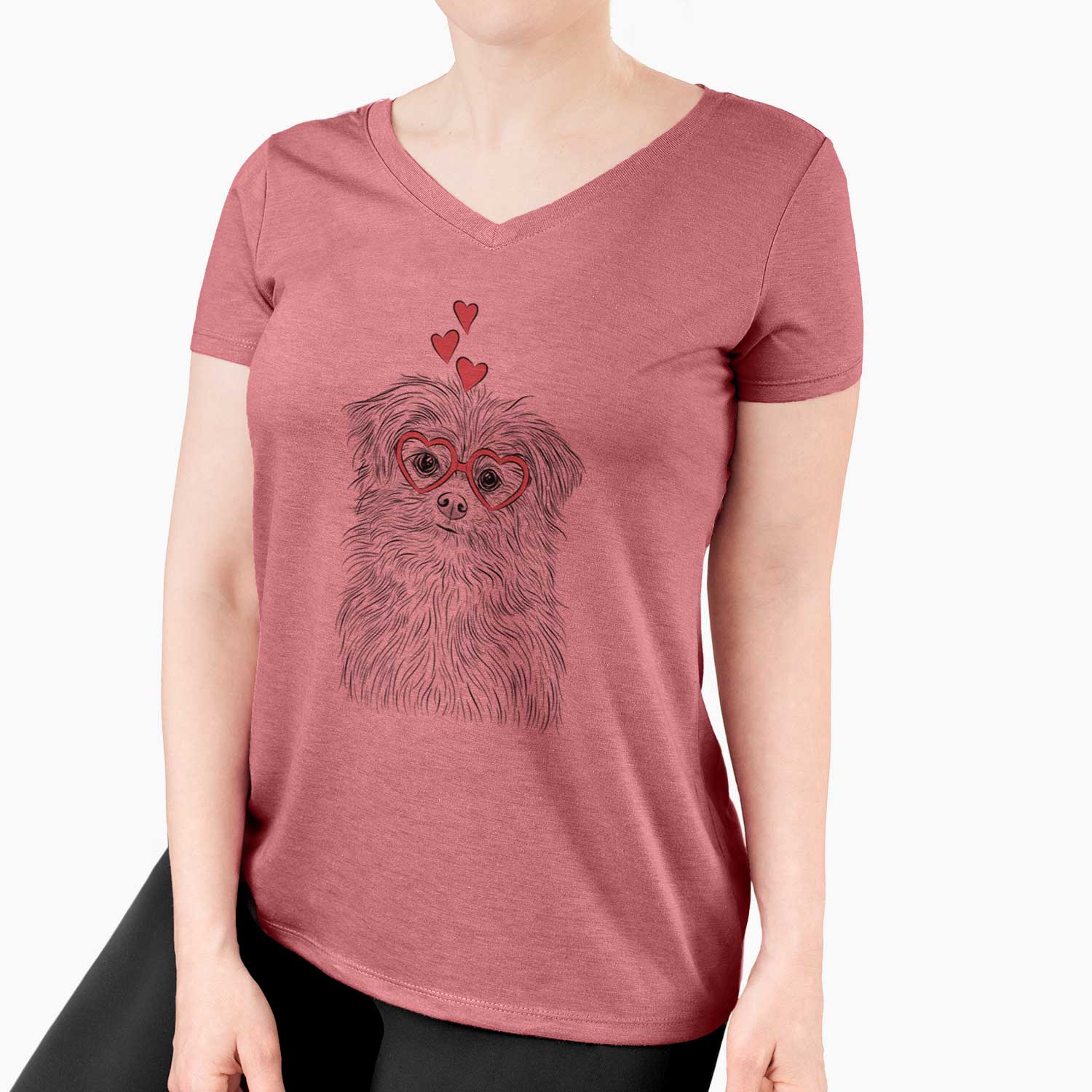 Valentine Trixie the Terrier Mix - Women's V-neck Shirt