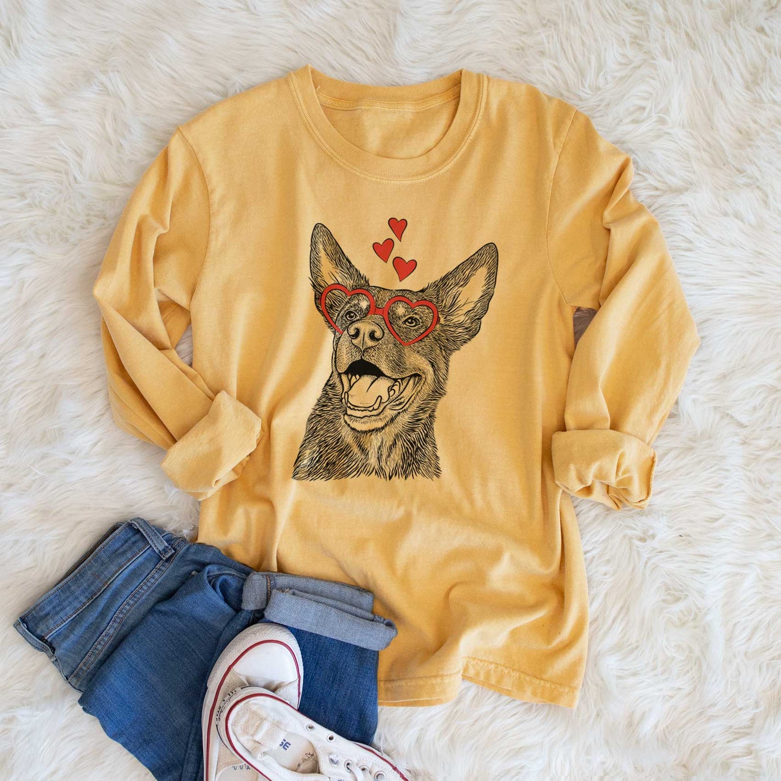 Valentine Tucker the Australian Kelpie - Heavyweight 100% Cotton Long Sleeve