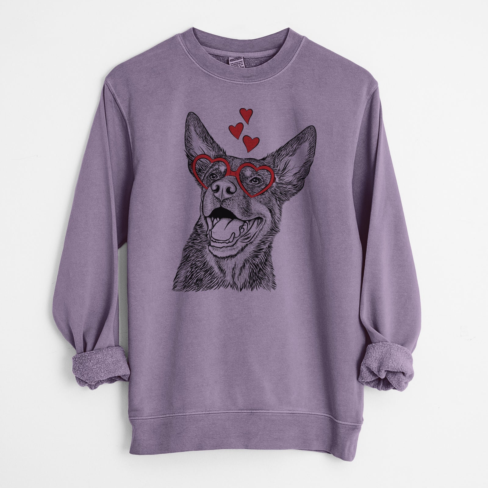 Valentine Tucker the Australian Kelpie - Unisex Pigment Dyed Crew Sweatshirt