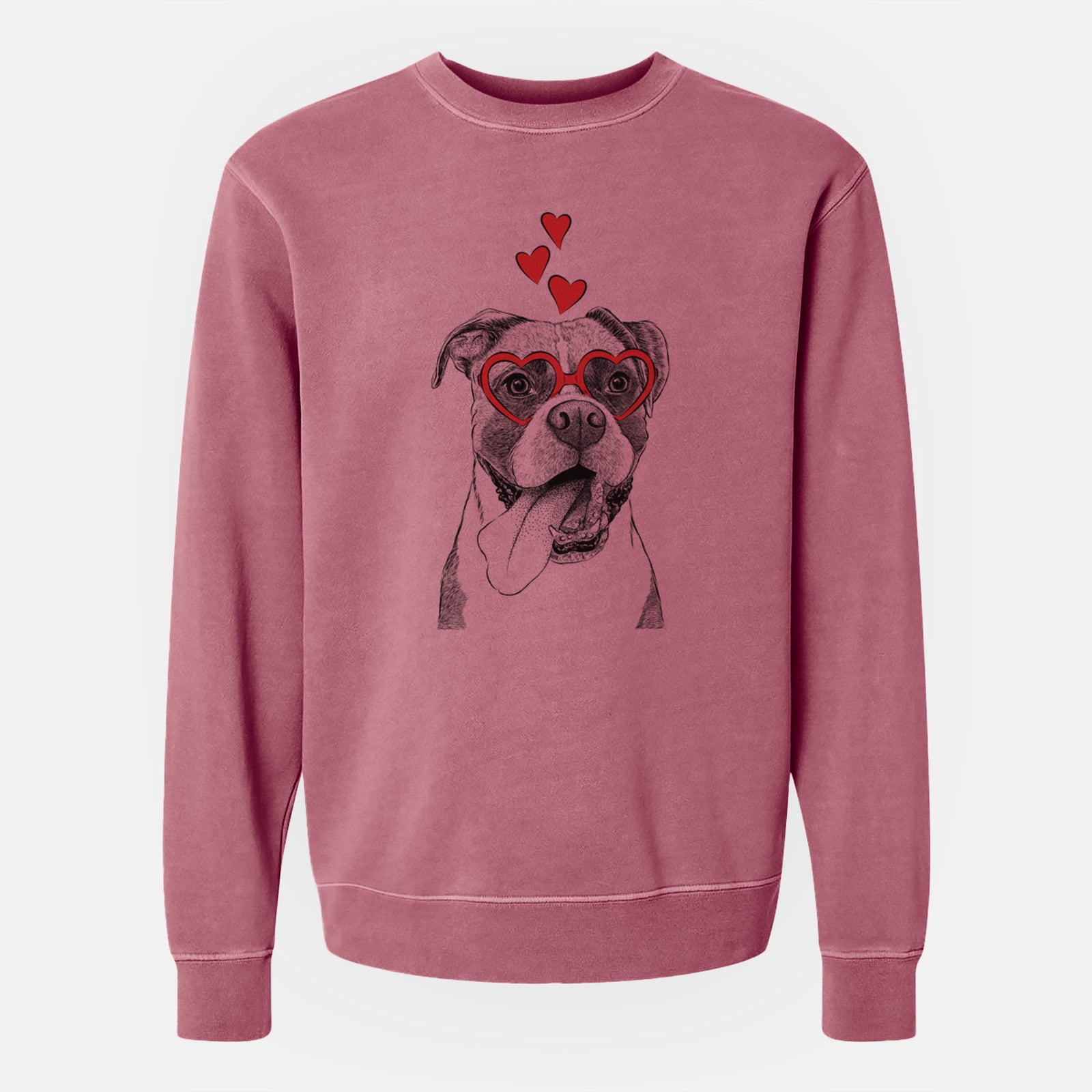 Valentine Tuckeroo the Boxer - Unisex Pigment Dyed Crew Sweatshirt