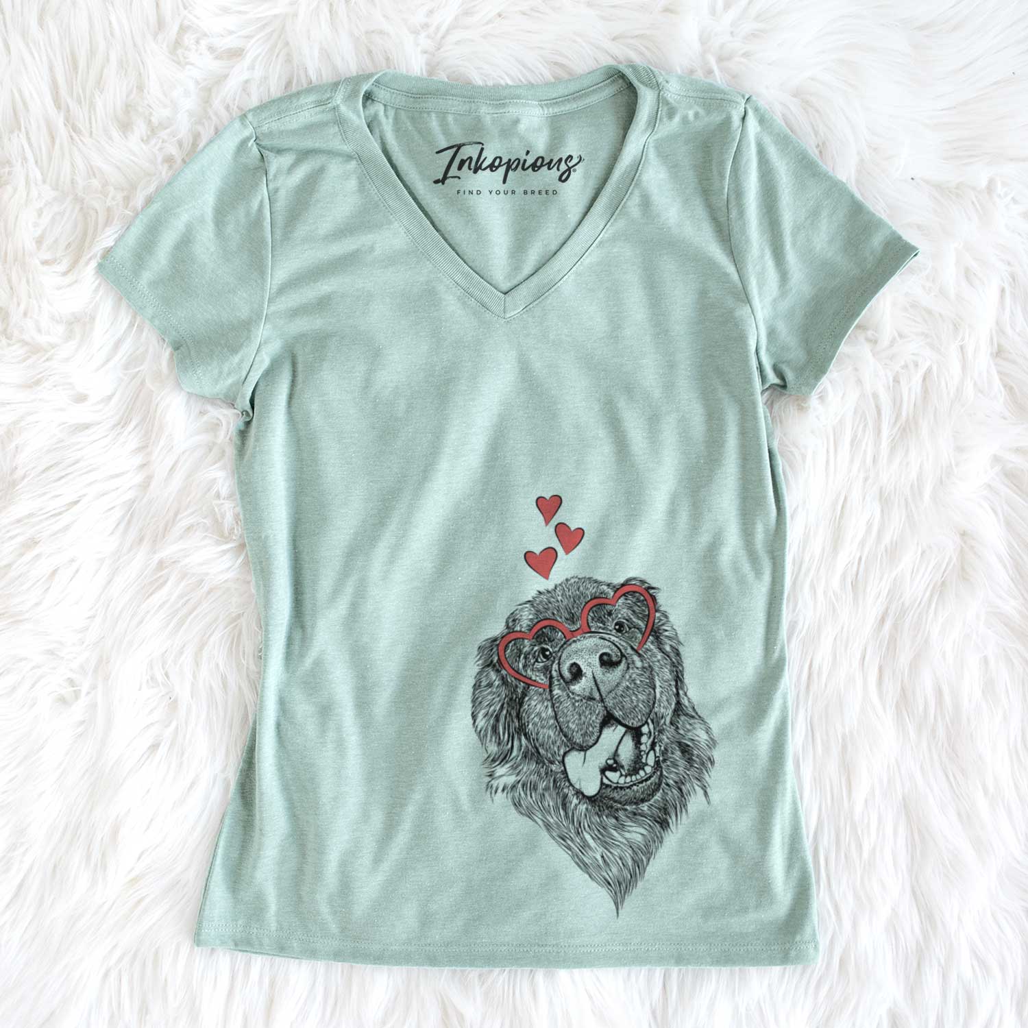 Valentine Tuna the Newfoundland - Women's V-neck Shirt