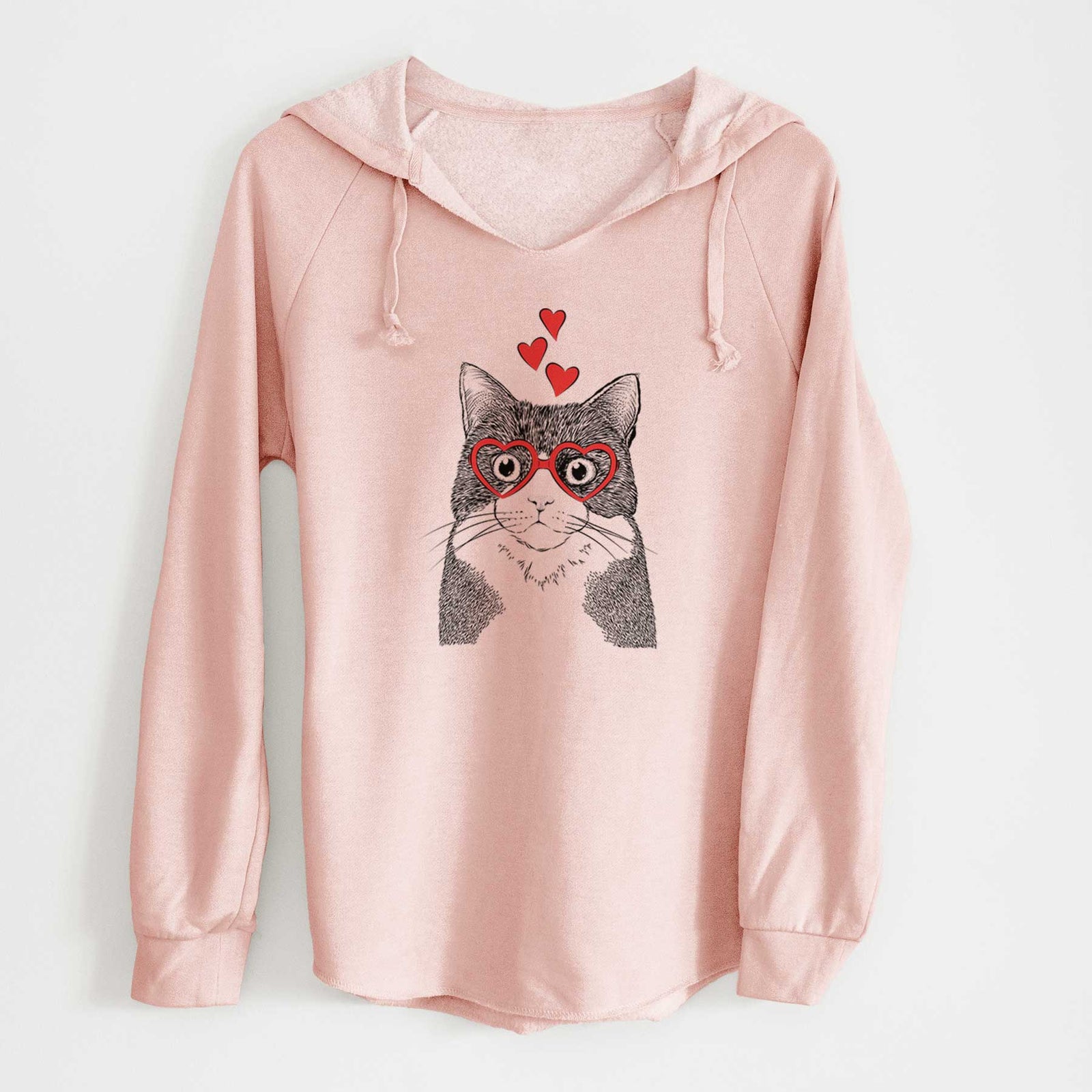 Valentine Tux the Tuxedo Cat - Cali Wave Hooded Sweatshirt