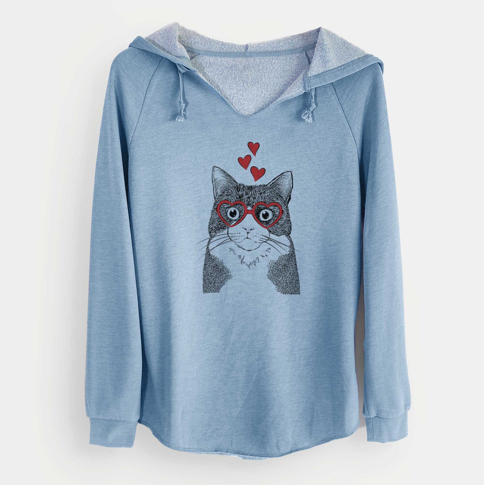 Valentine Tux the Tuxedo Cat - Cali Wave Hooded Sweatshirt