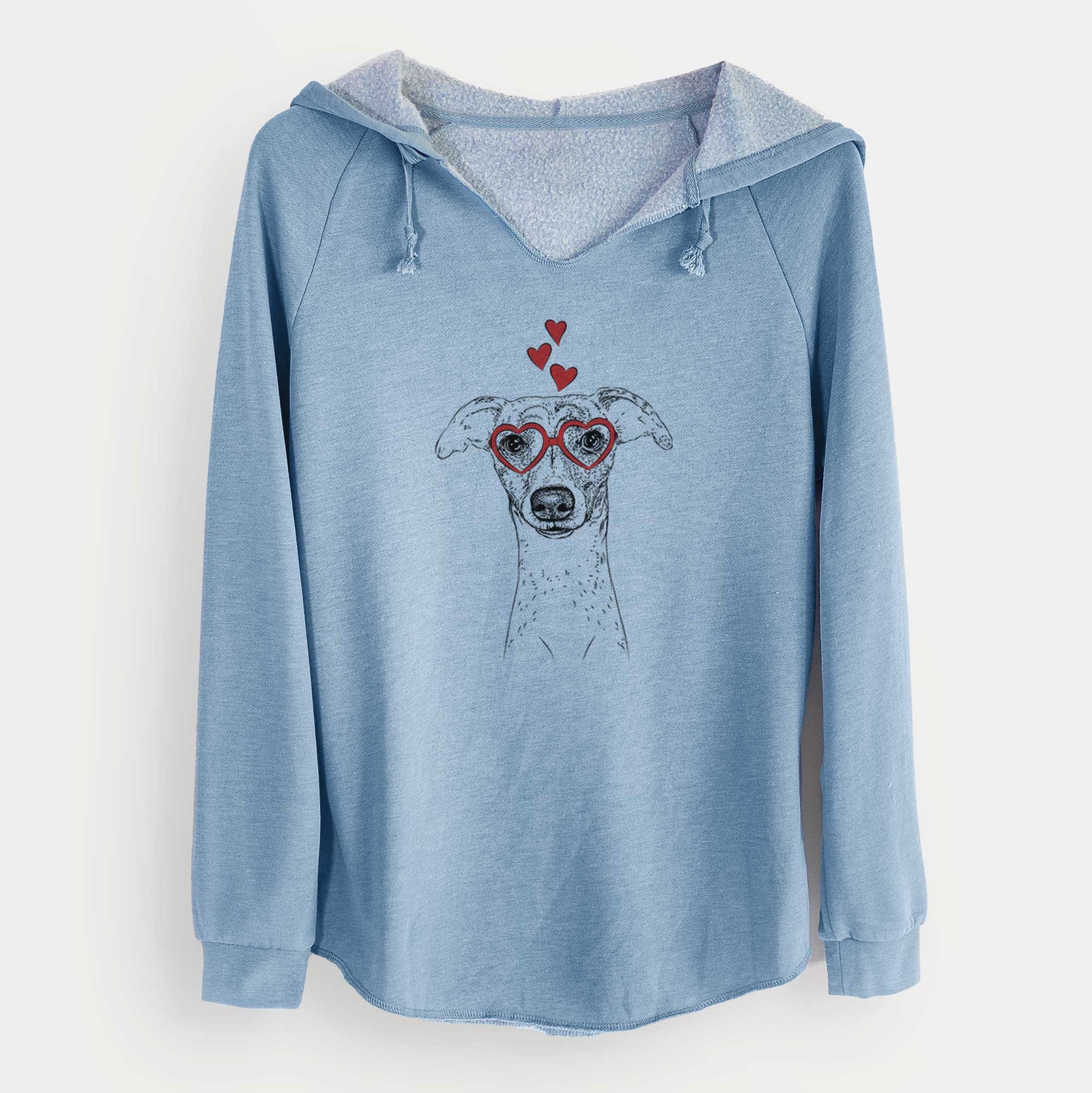 Valentine Twiggy the Whippet - Cali Wave Hooded Sweatshirt