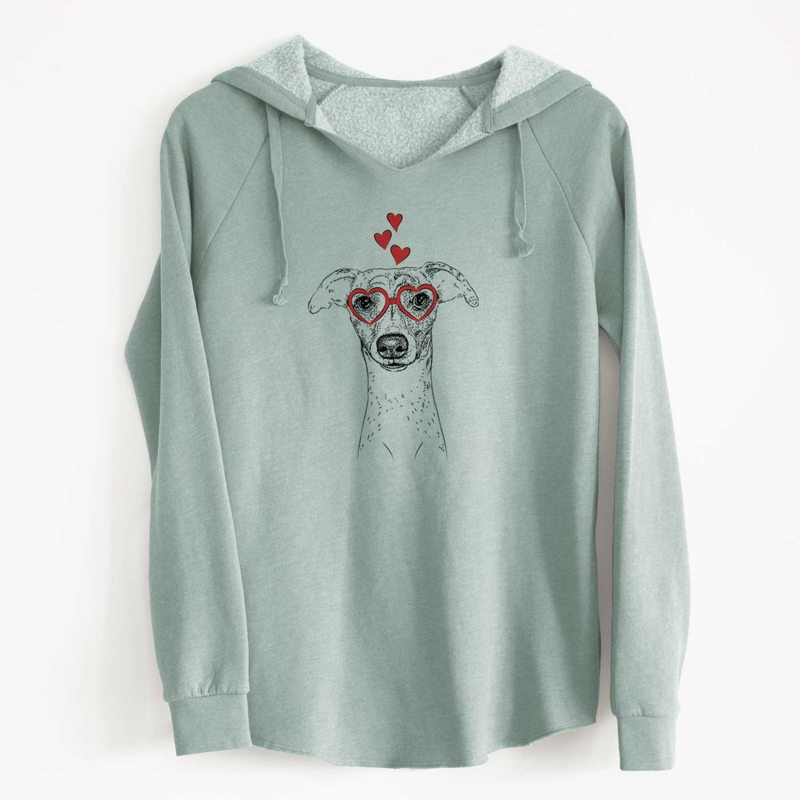 Valentine Twiggy the Whippet - Cali Wave Hooded Sweatshirt
