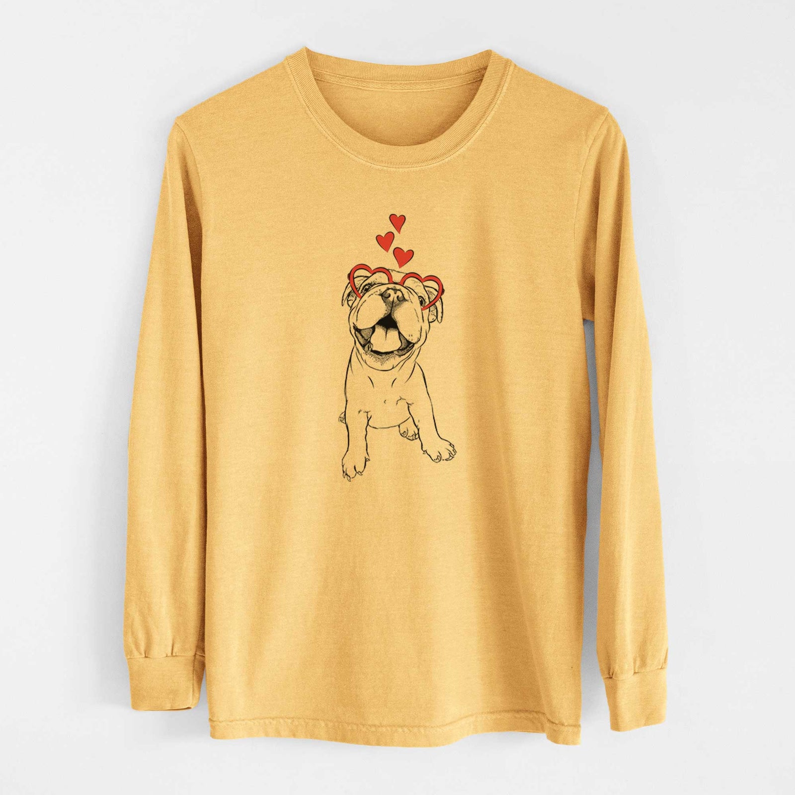 Valentine Tyke the English Bulldog - Heavyweight 100% Cotton Long Sleeve