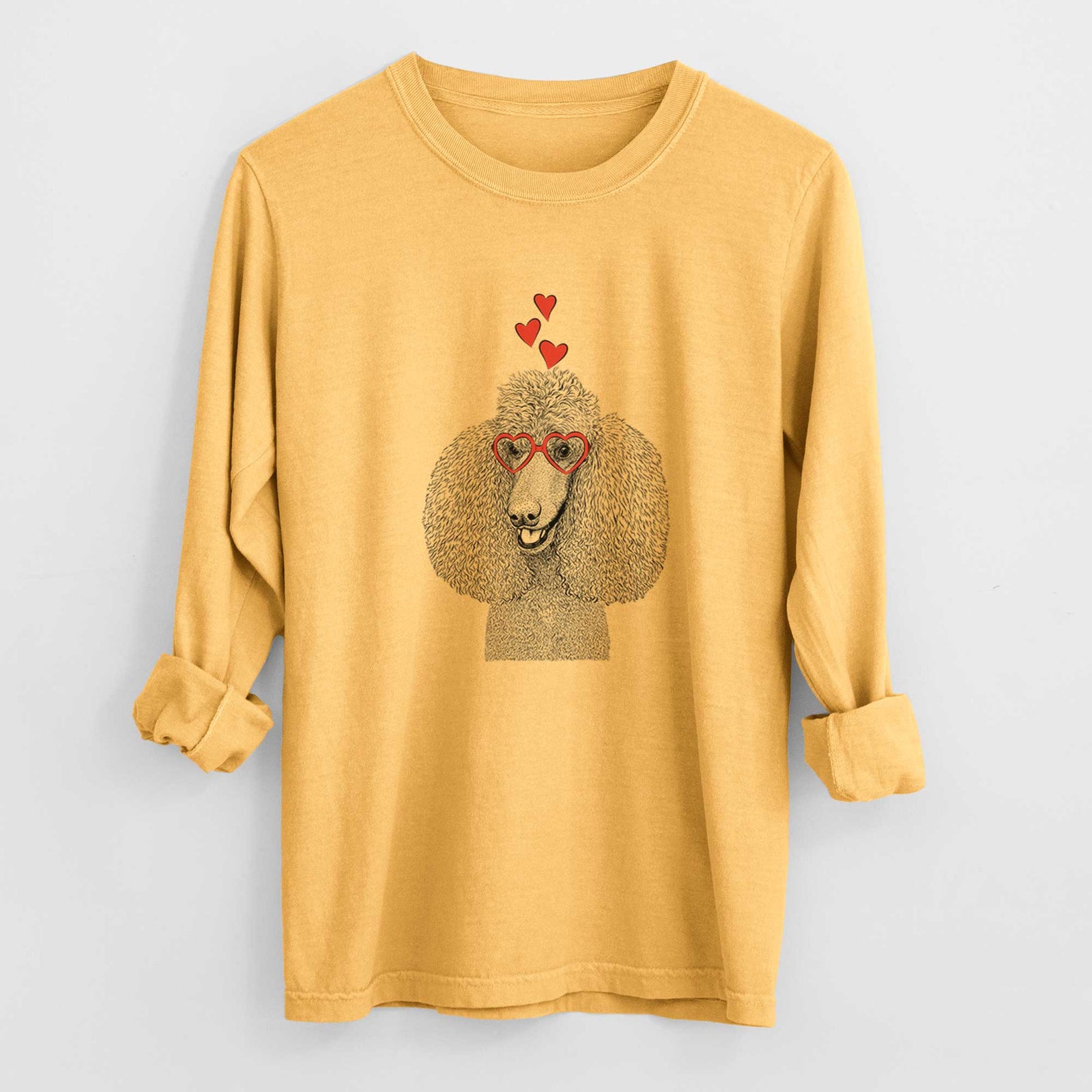 Valentine Uncle Tucker the Poodle - Heavyweight 100% Cotton Long Sleeve