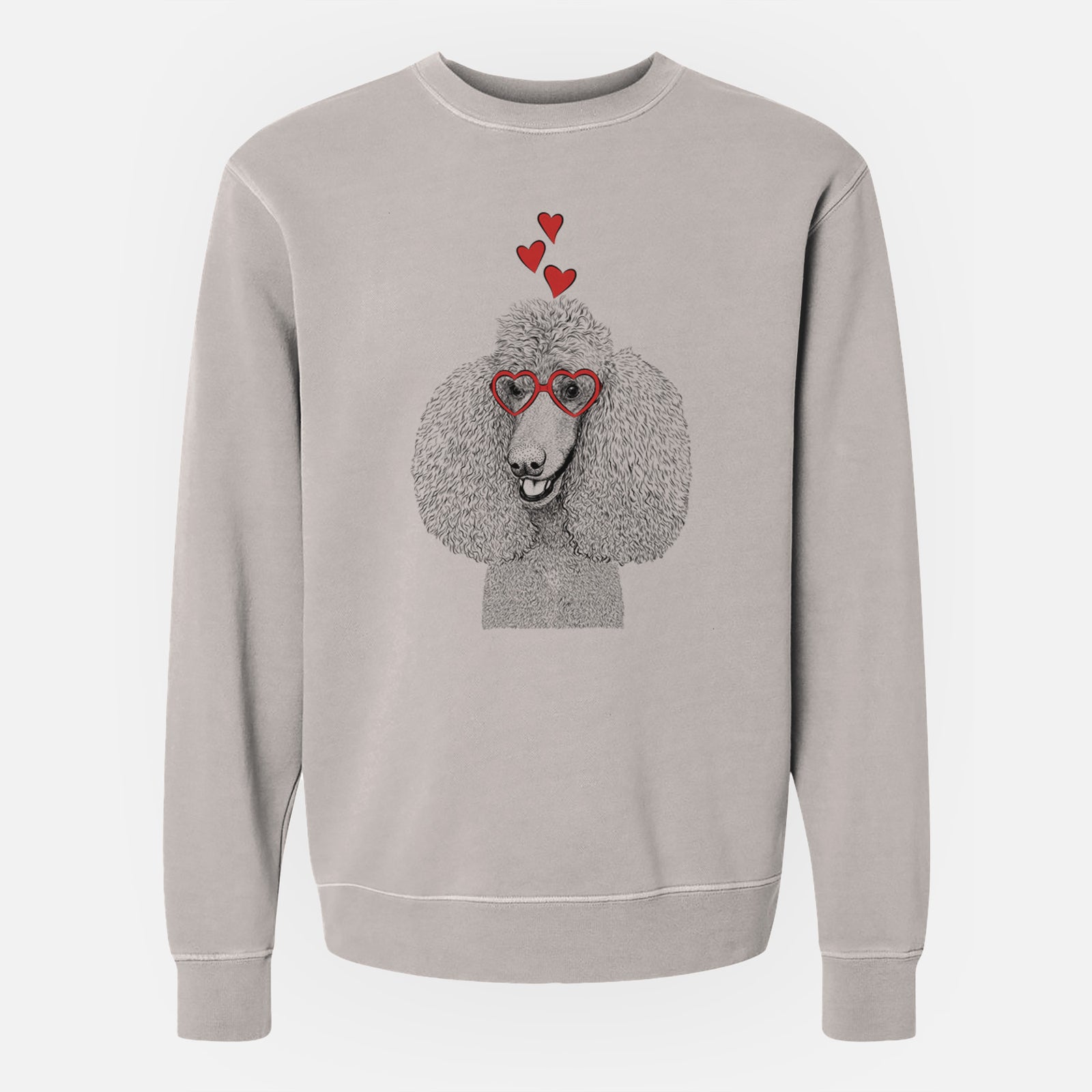 Valentine Uncle Tucker the Poodle - Unisex Pigment Dyed Crew Sweatshirt