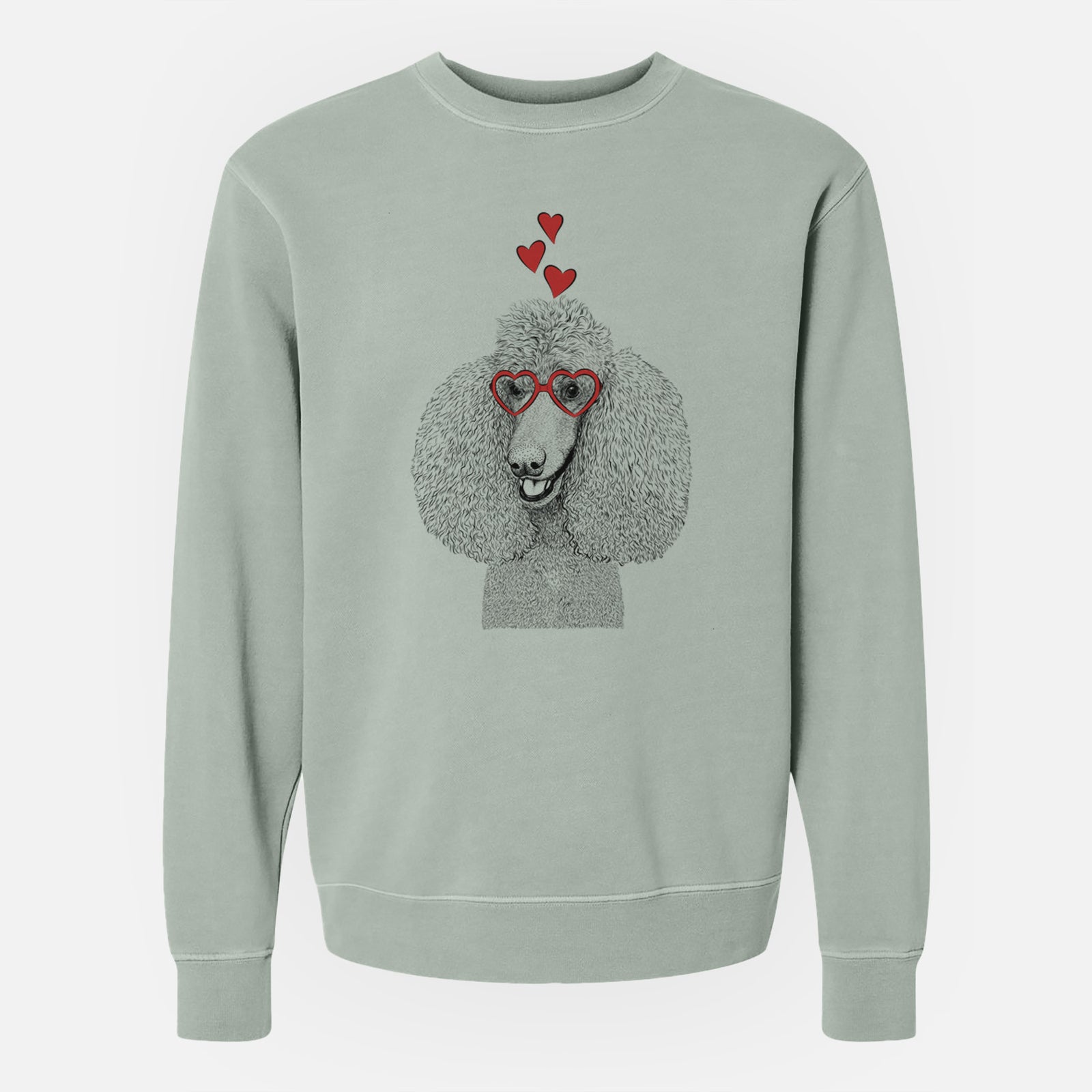Valentine Uncle Tucker the Poodle - Unisex Pigment Dyed Crew Sweatshirt