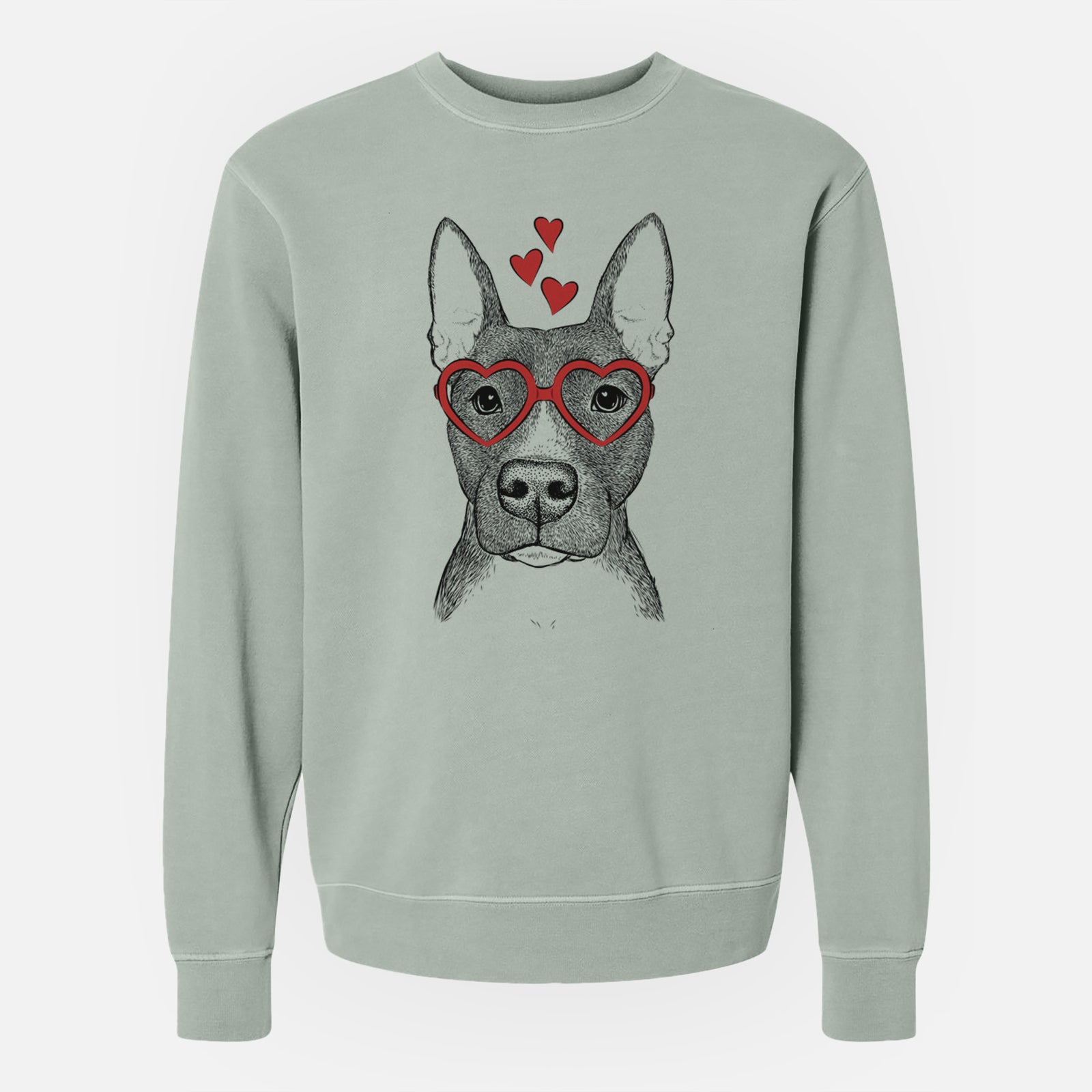 Valentine Violet the Pitbull - Unisex Pigment Dyed Crew Sweatshirt