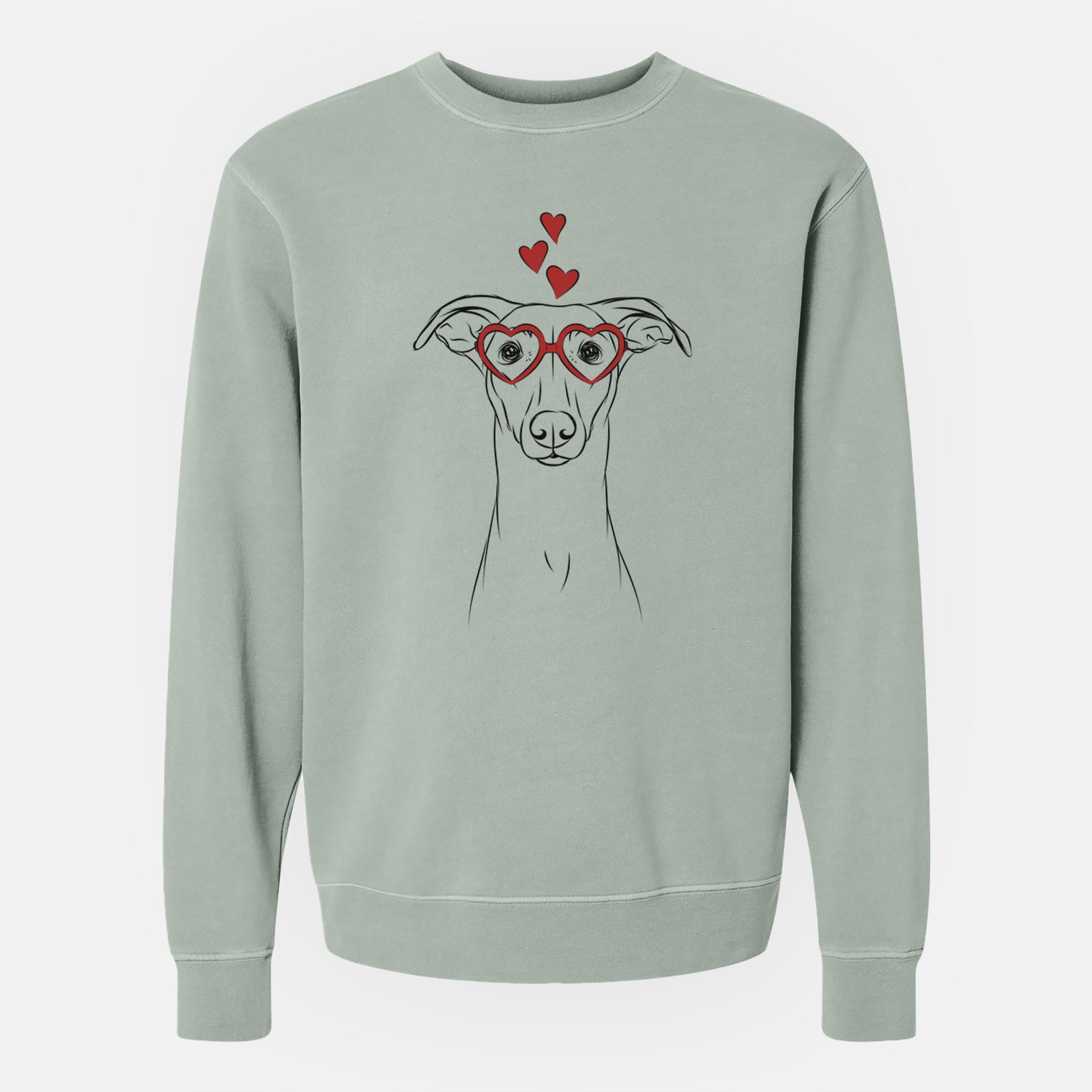 Valentine Wallace the Whippet - Unisex Pigment Dyed Crew Sweatshirt