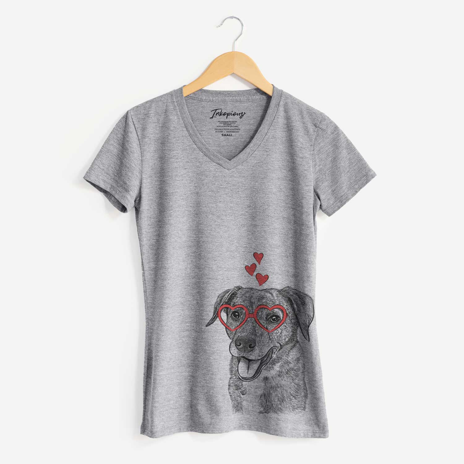 Valentine Wally the Mixed Breed - Women's V-neck Shirt