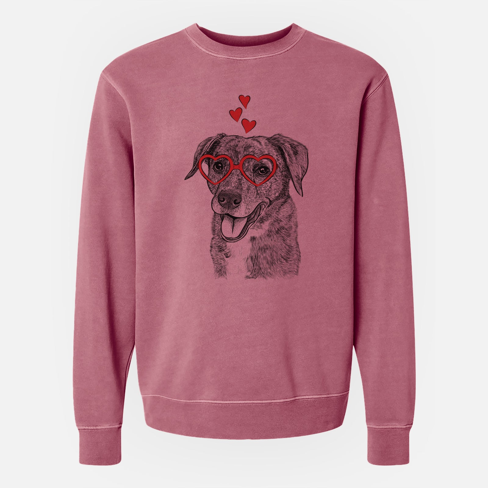 Valentine Wally the Mixed Breed - Unisex Pigment Dyed Crew Sweatshirt
