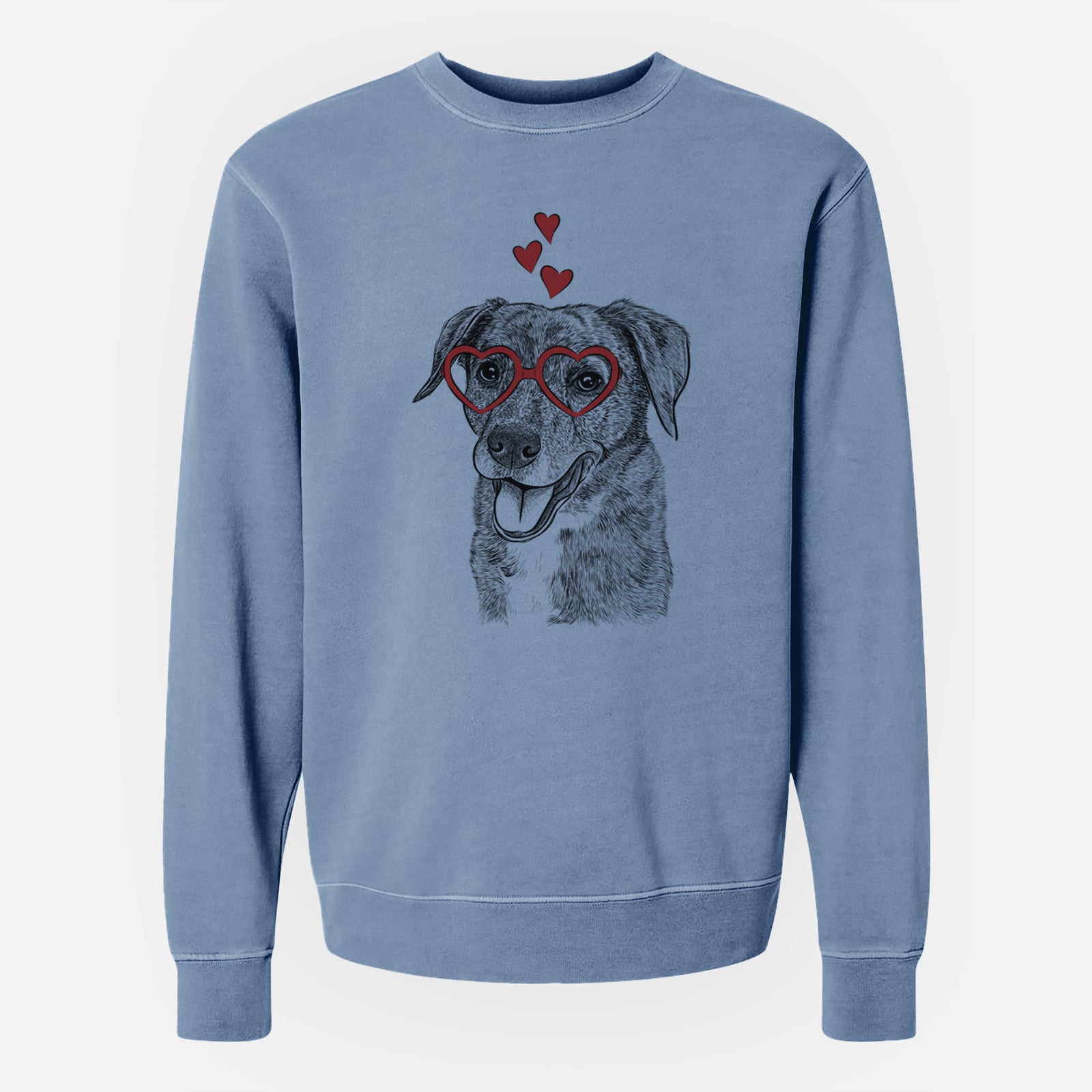Valentine Wally the Mixed Breed - Unisex Pigment Dyed Crew Sweatshirt