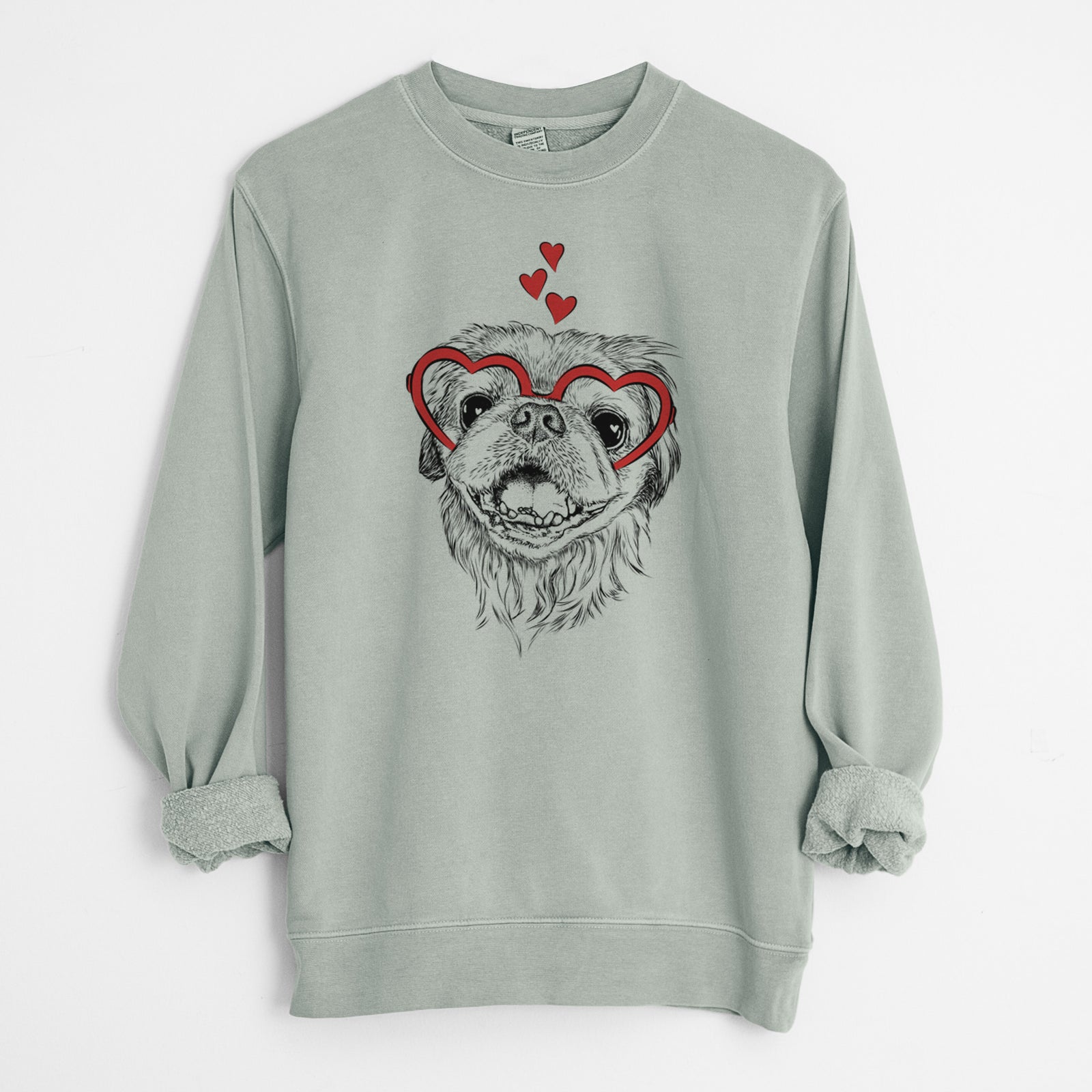 Valentine Wally the Pekingese - Unisex Pigment Dyed Crew Sweatshirt