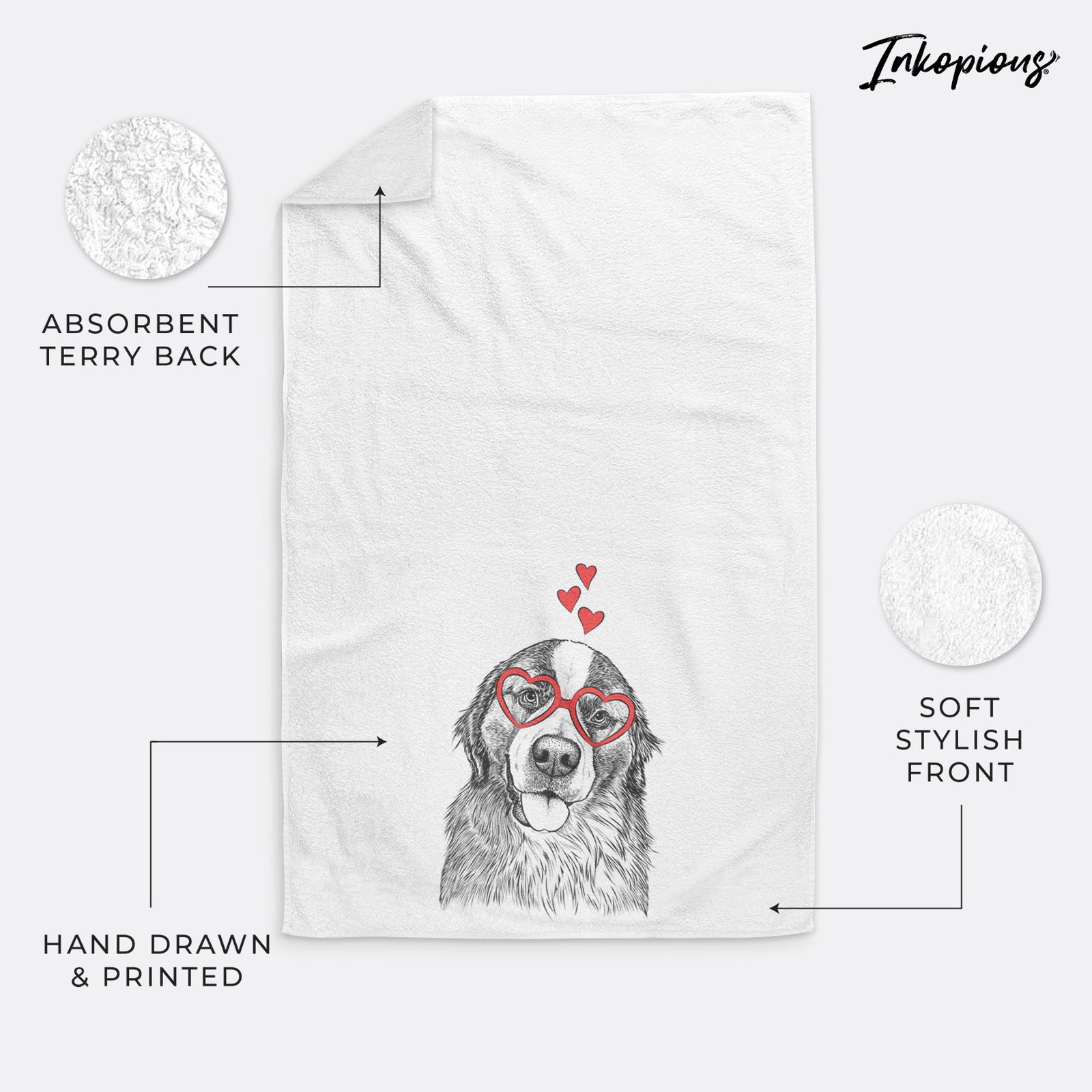 Walter the Bernese Mountain Dog Mix Decorative Hand Towel