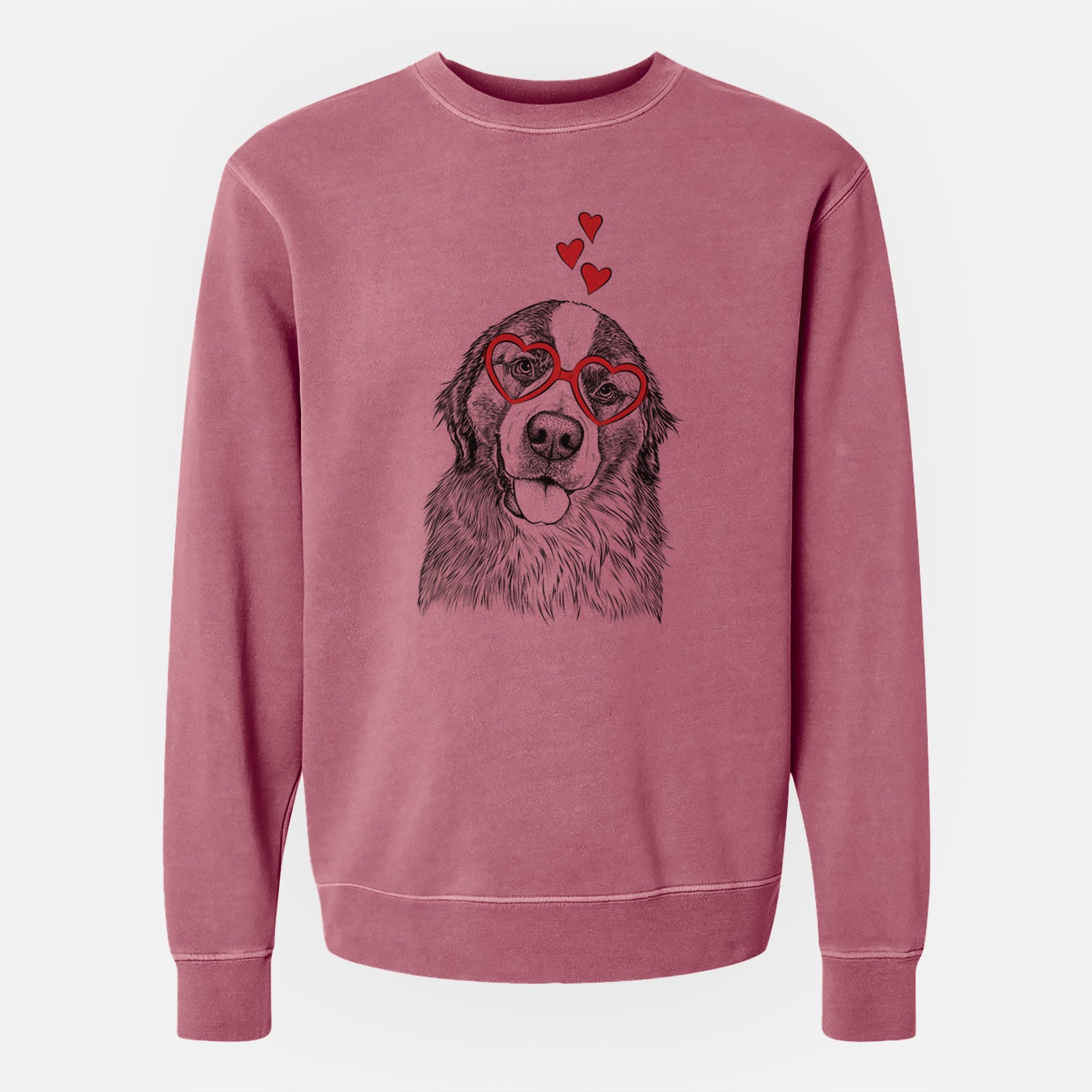 Valentine Walter the Bernese Mountain Dog Mix - Unisex Pigment Dyed Crew Sweatshirt