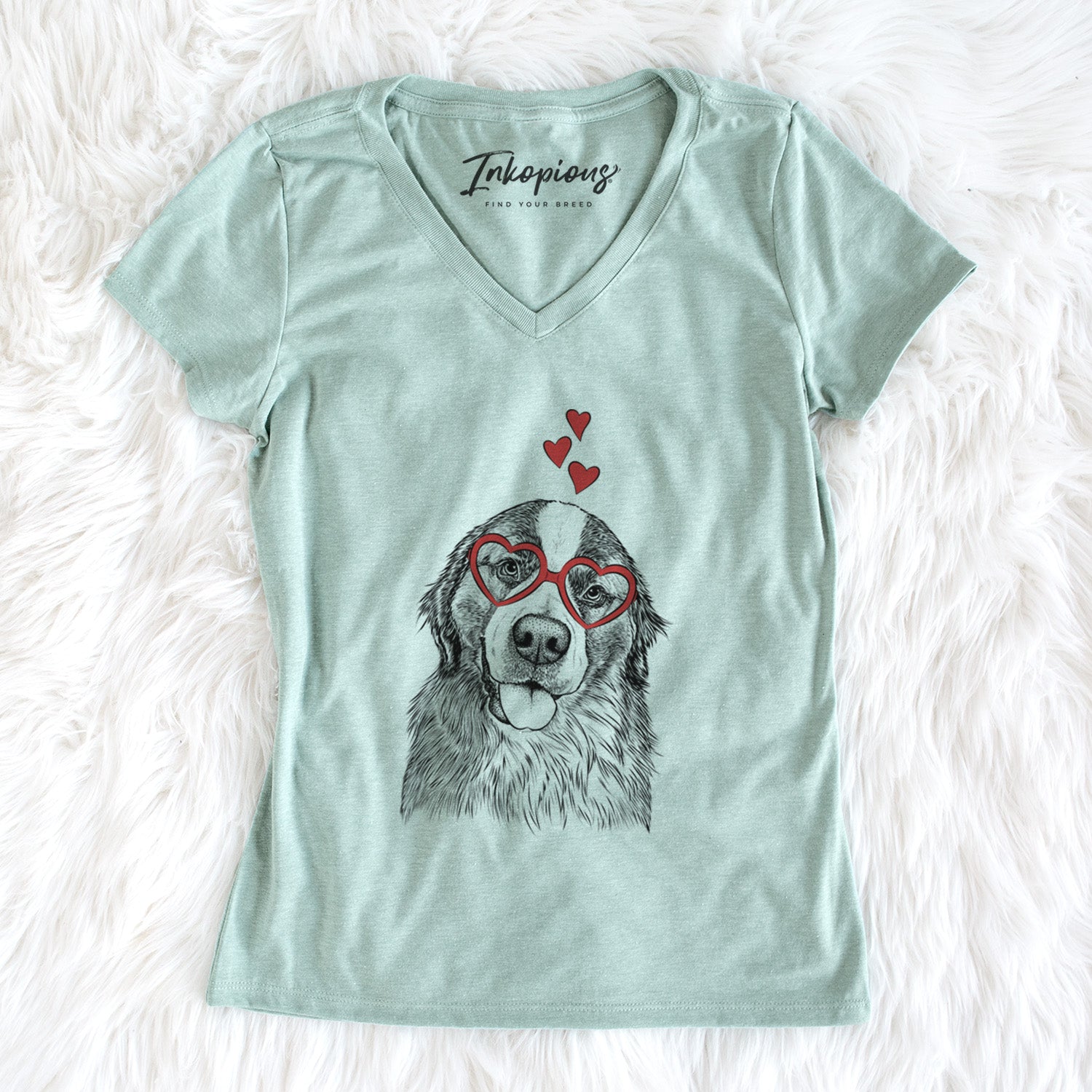 Valentine Walter the Bernese Mountain Dog Mix - Women's Perfect V-neck Shirt