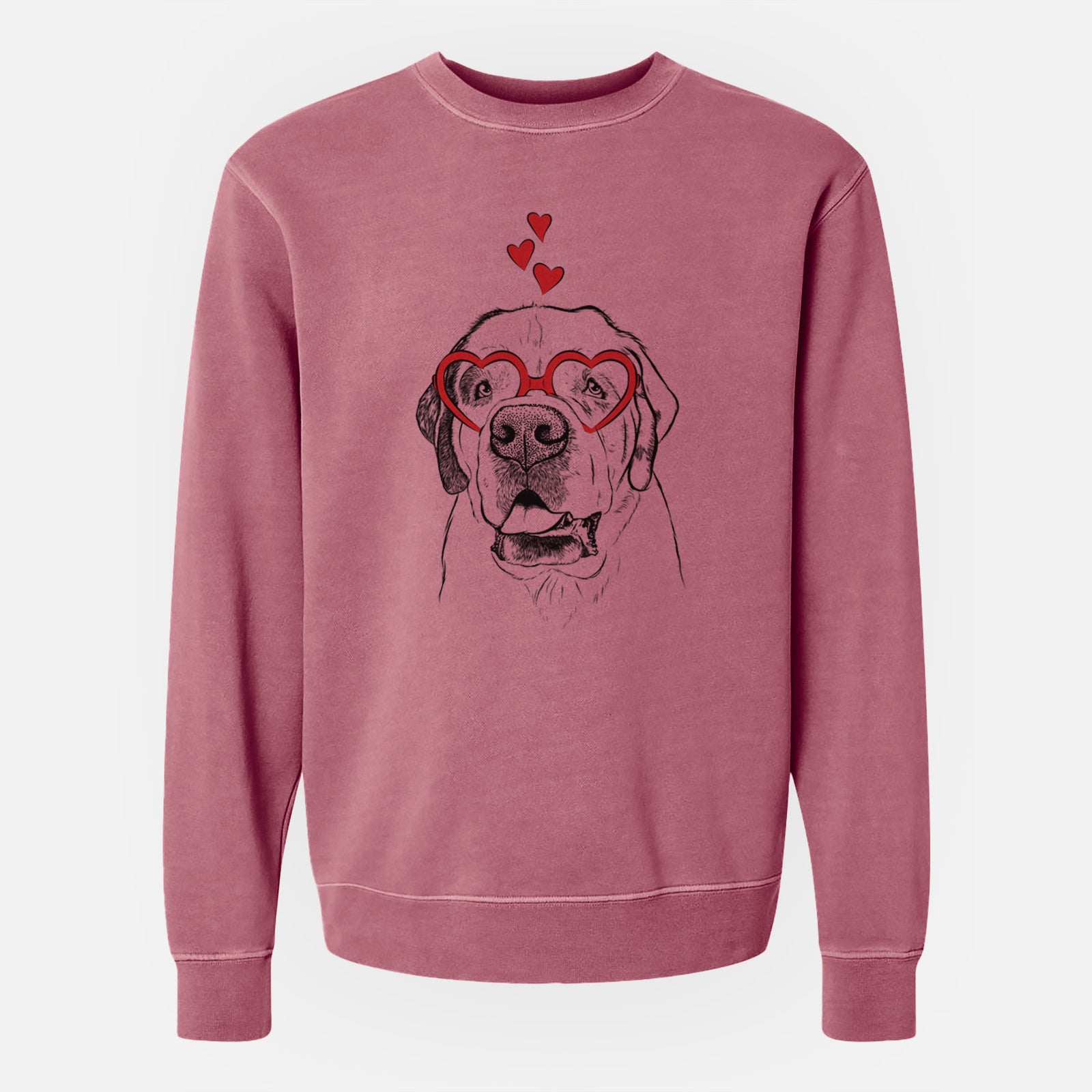 Valentine Wendy the Saint Bernard - Unisex Pigment Dyed Crew Sweatshirt
