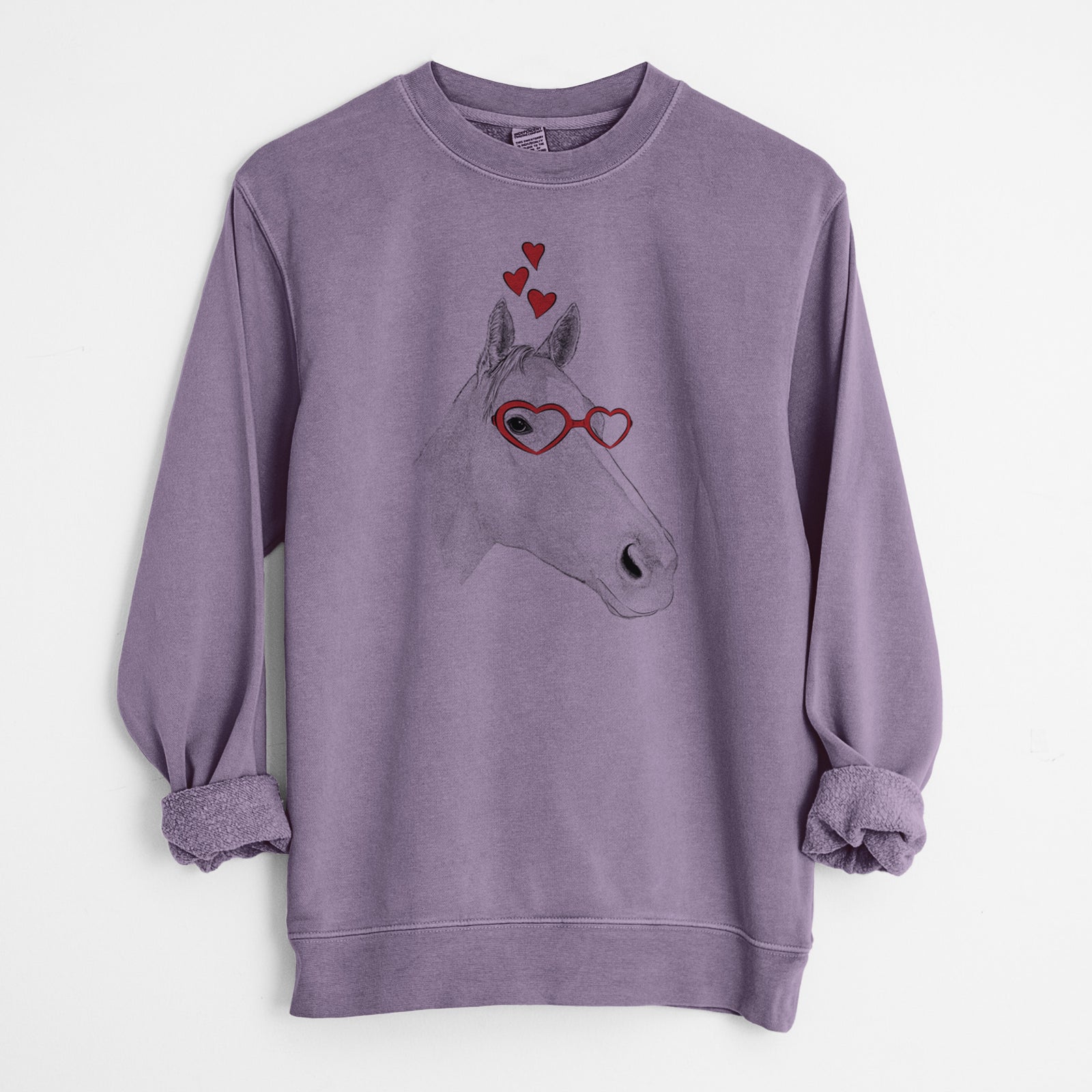 Valentine Westley the Horse - Unisex Pigment Dyed Crew Sweatshirt
