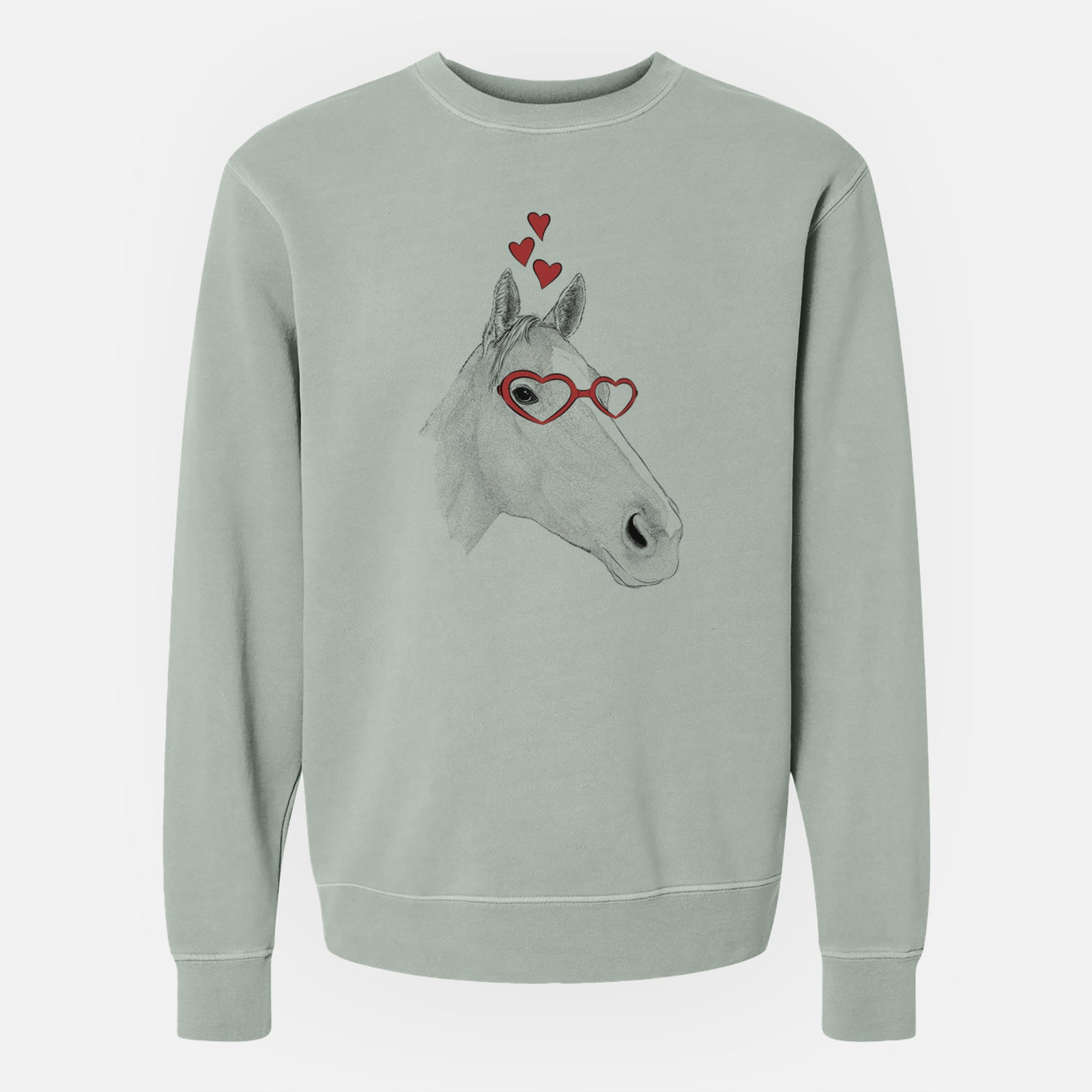 Valentine Westley the Horse - Unisex Pigment Dyed Crew Sweatshirt