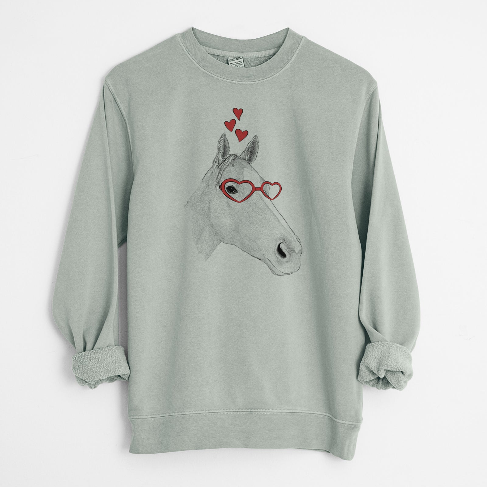 Valentine Westley the Horse - Unisex Pigment Dyed Crew Sweatshirt