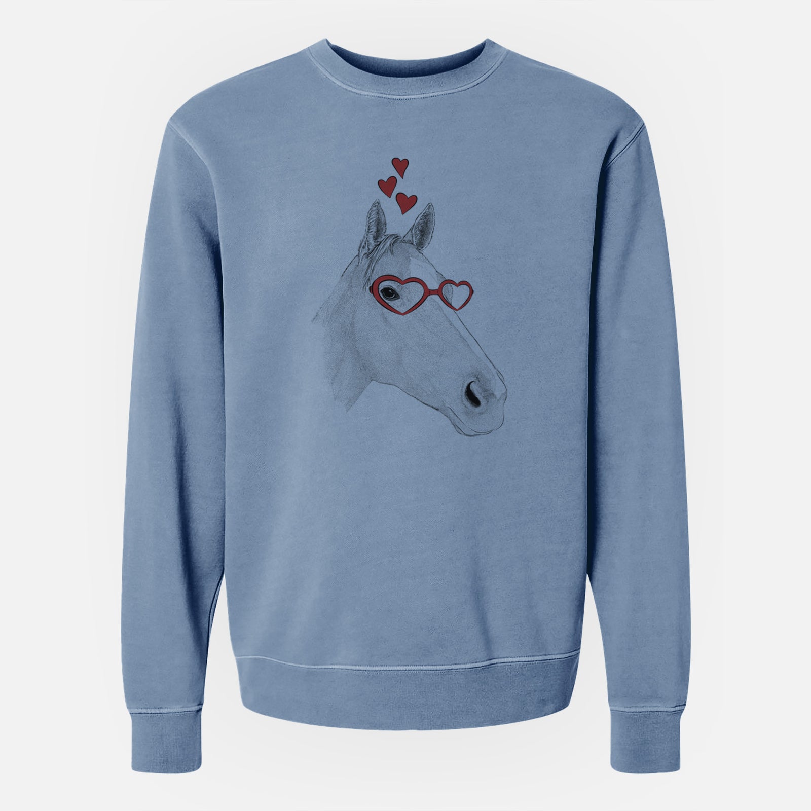 Valentine Westley the Horse - Unisex Pigment Dyed Crew Sweatshirt