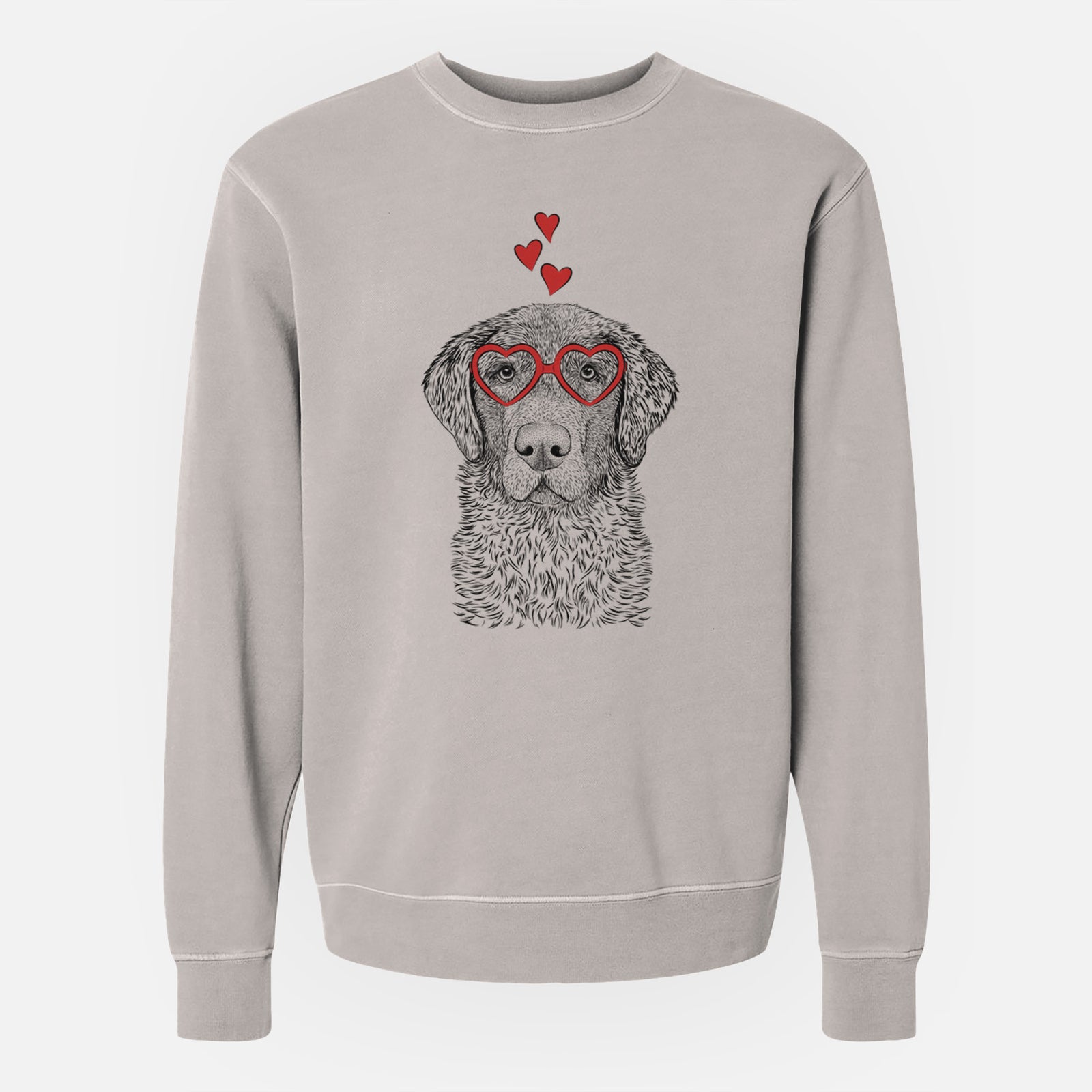 Valentine Whiskey the Chocolate Lab - Unisex Pigment Dyed Crew Sweatshirt