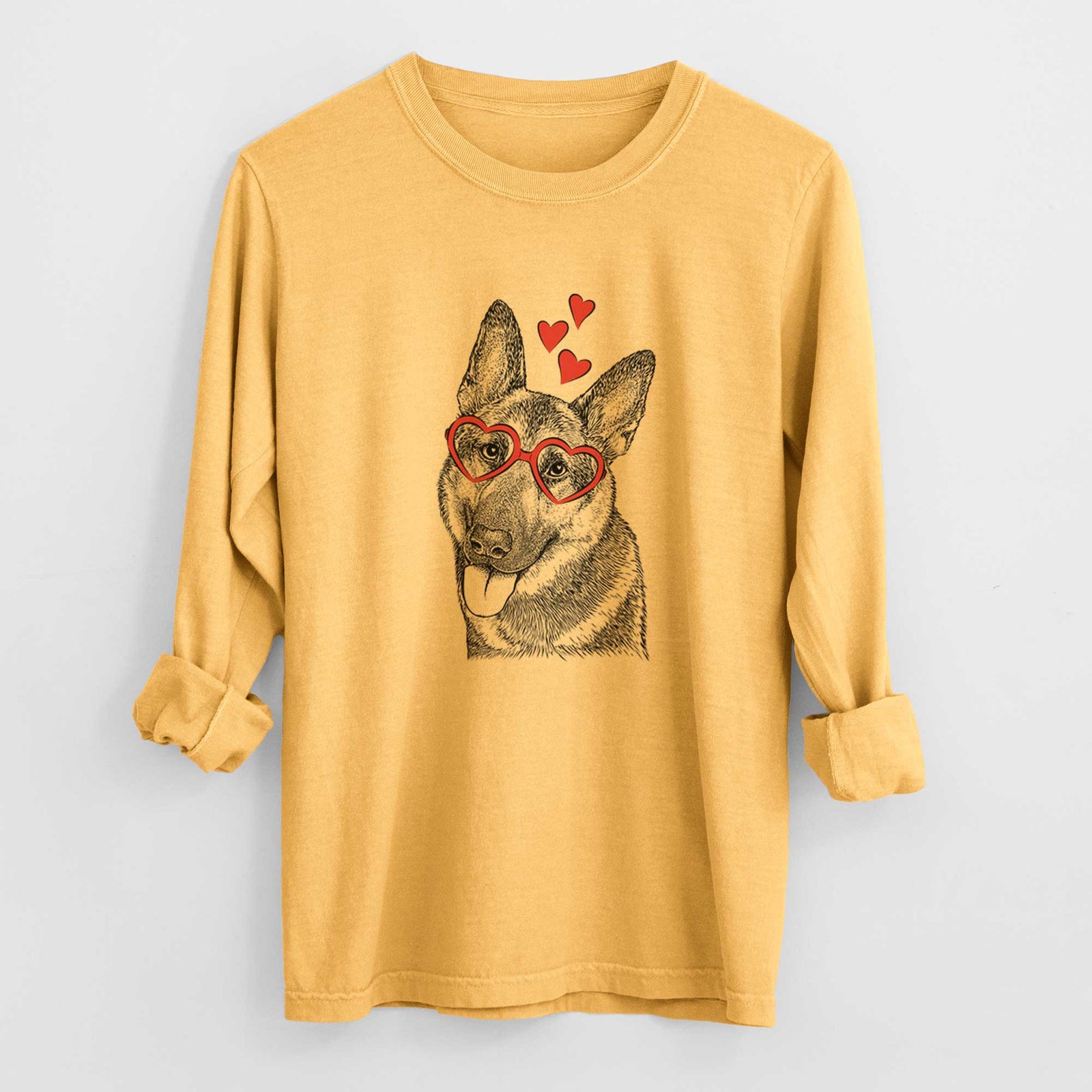 Valentine Whitaker the German Shepherd - Heavyweight 100% Cotton Long Sleeve