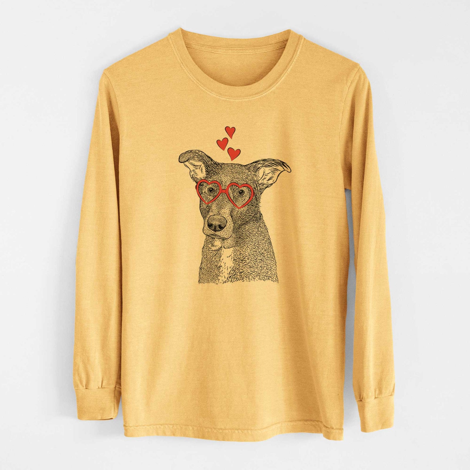 Valentine Wilbur the Shepherd Mix - Heavyweight 100% Cotton Long Sleeve