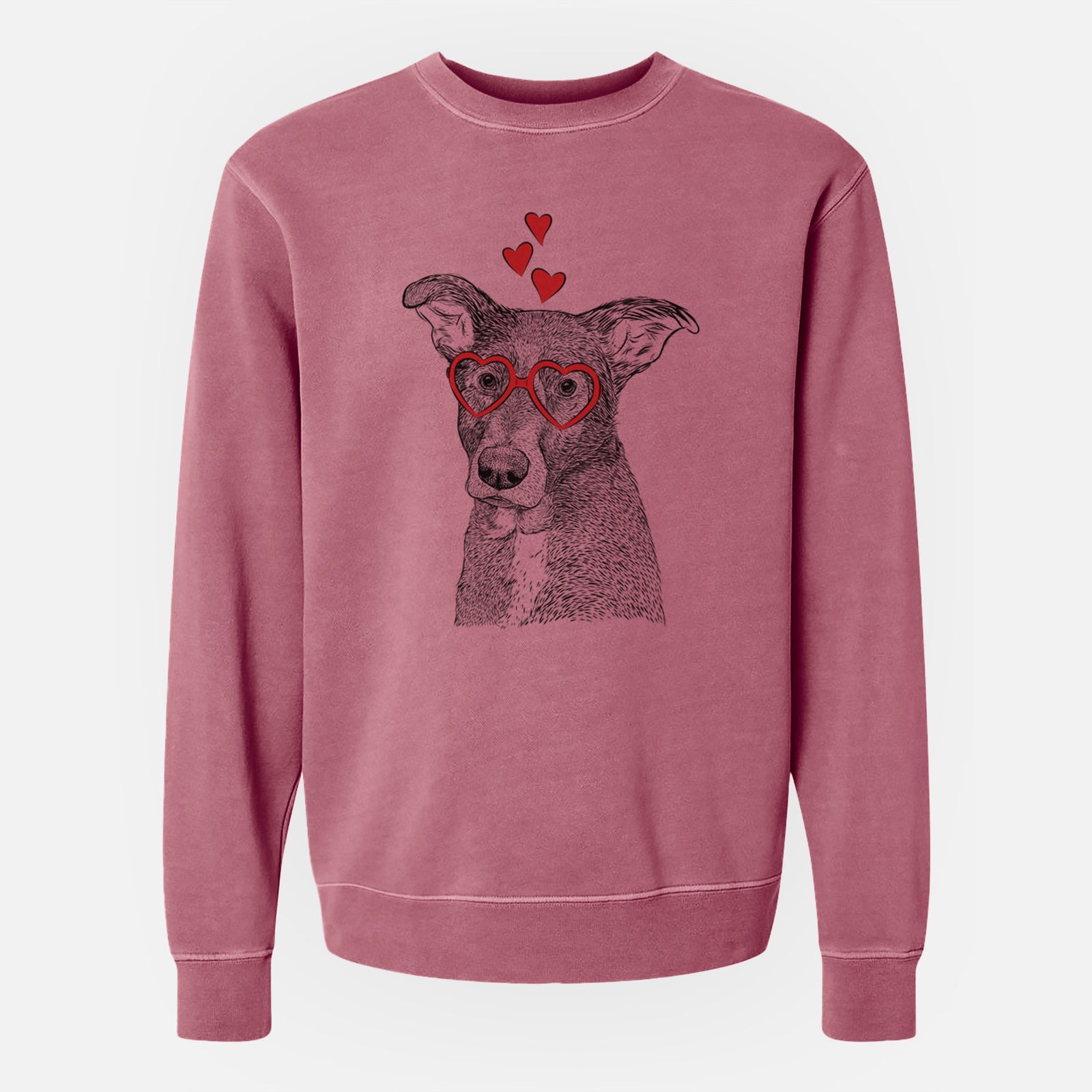 Valentine Wilbur the Shepherd Mix - Unisex Pigment Dyed Crew Sweatshirt