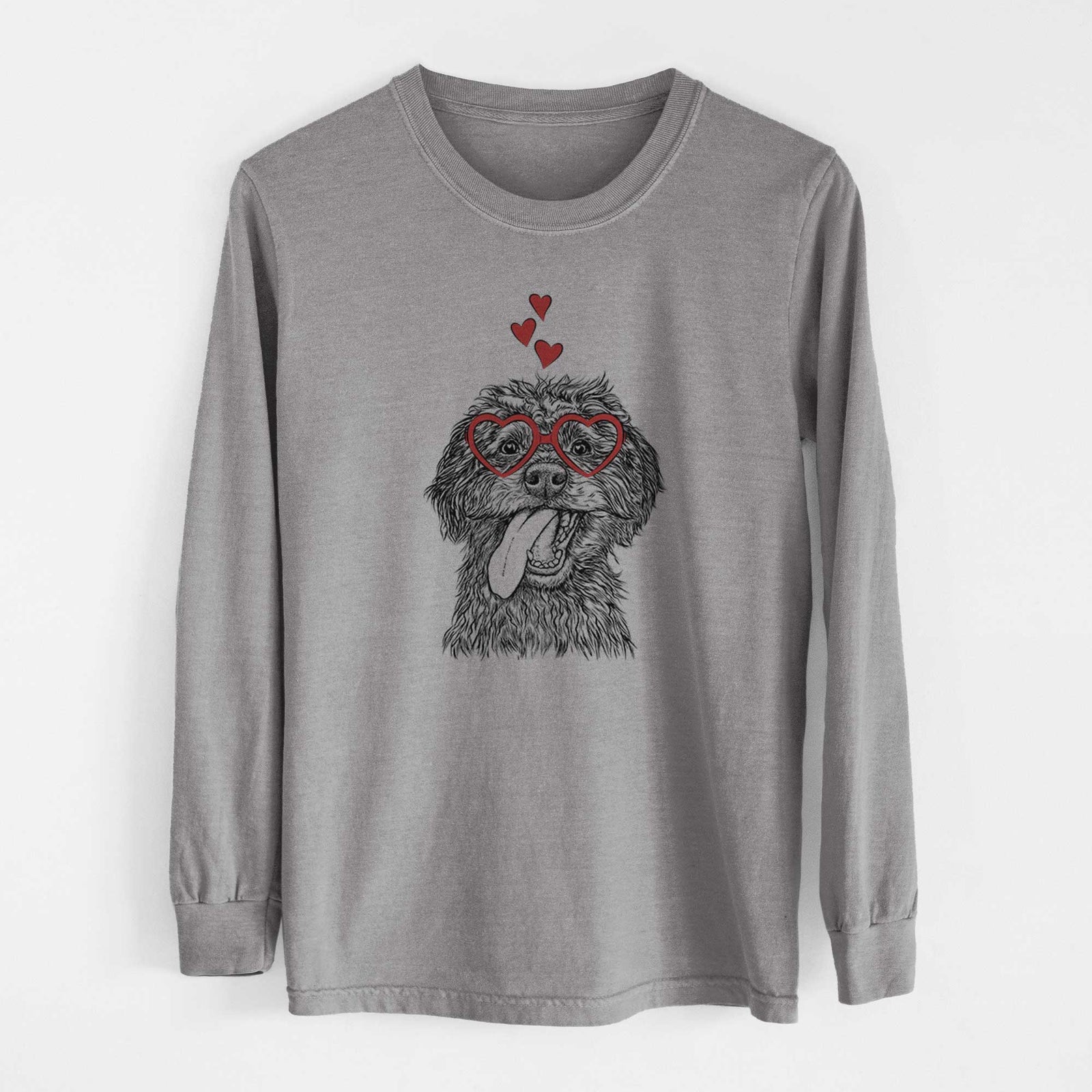 Valentine Winnie the Mini Aussiedoodle - Heavyweight 100% Cotton Long Sleeve