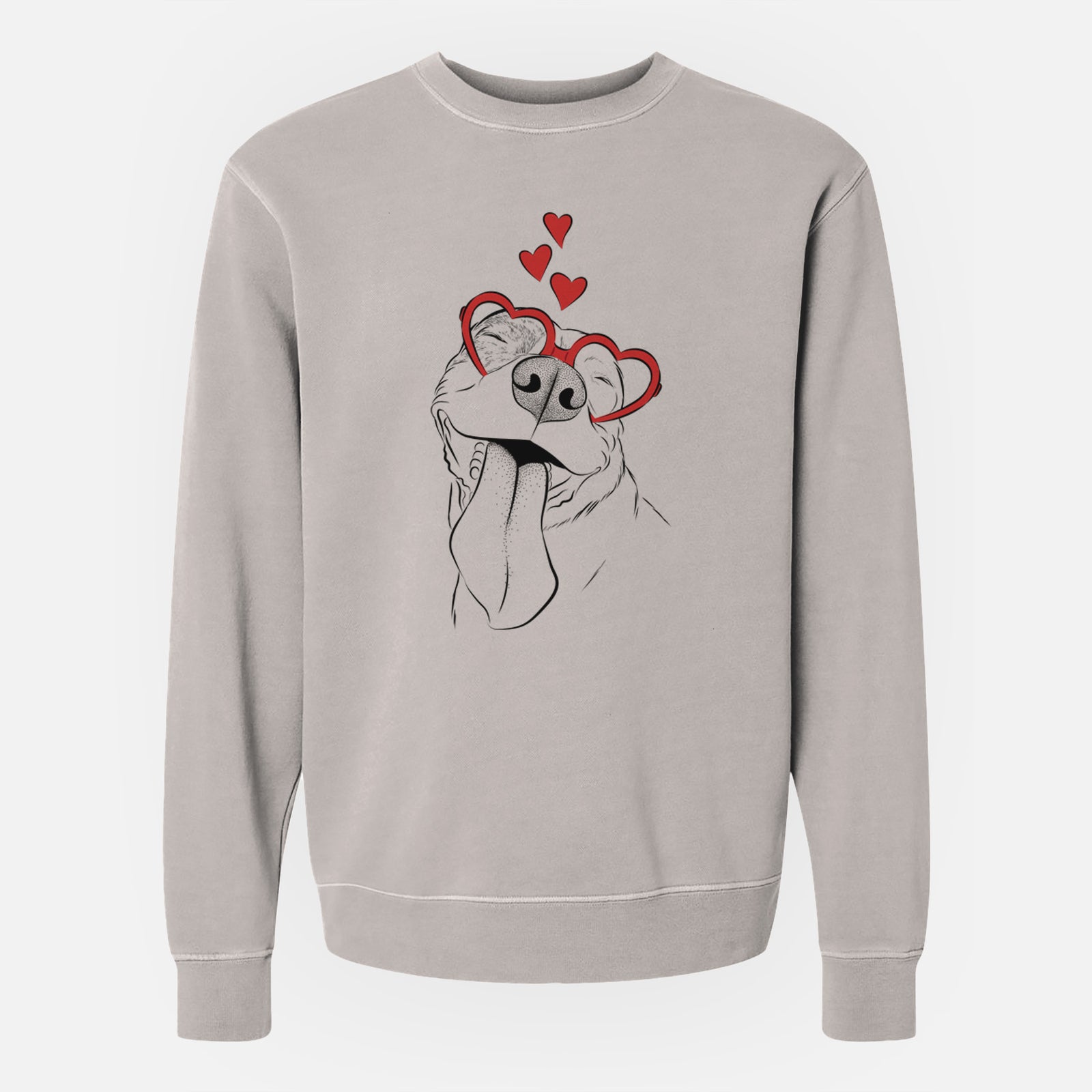 Valentine Xena the American Staffordshire Terrier - Unisex Pigment Dyed Crew Sweatshirt