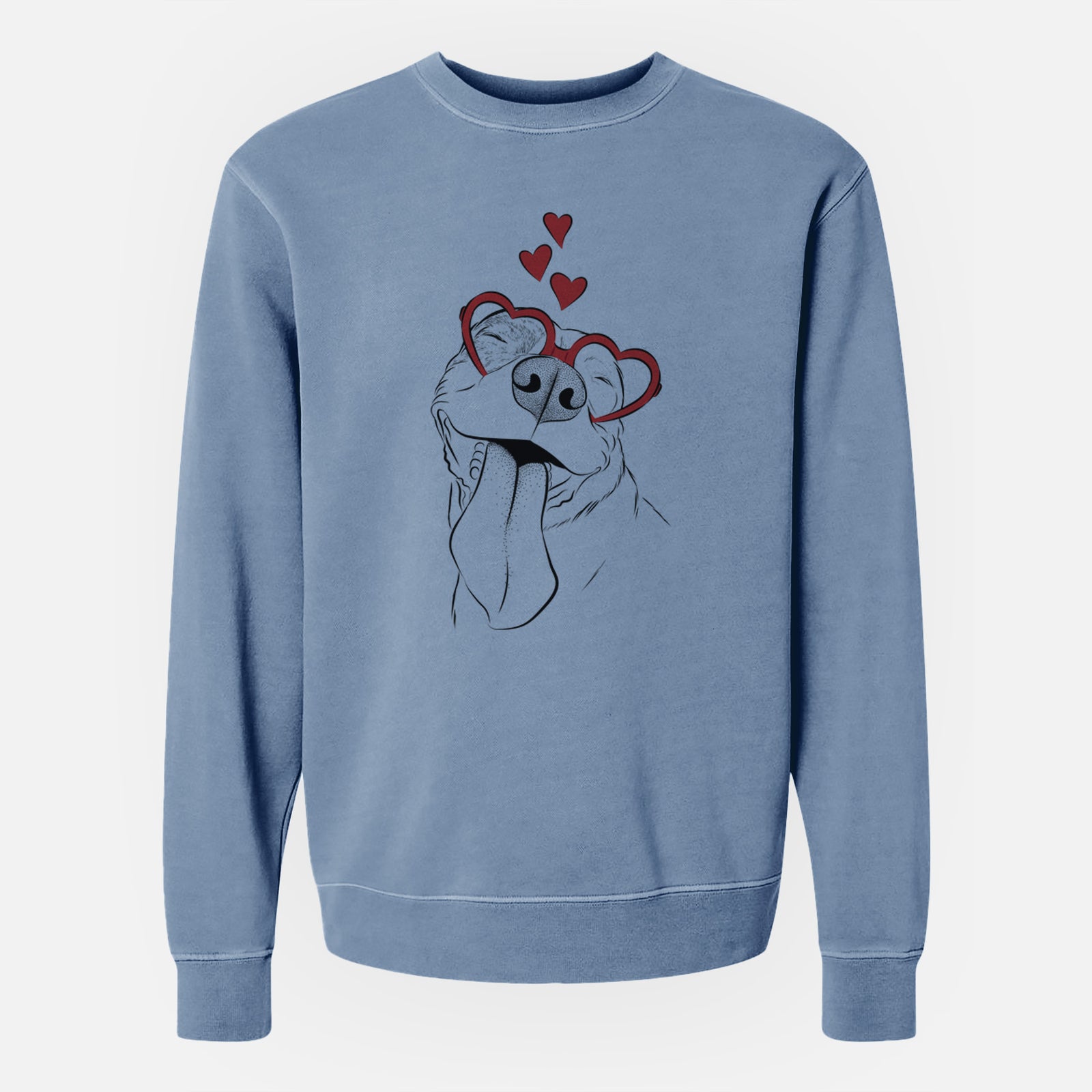 Valentine Xena the American Staffordshire Terrier - Unisex Pigment Dyed Crew Sweatshirt