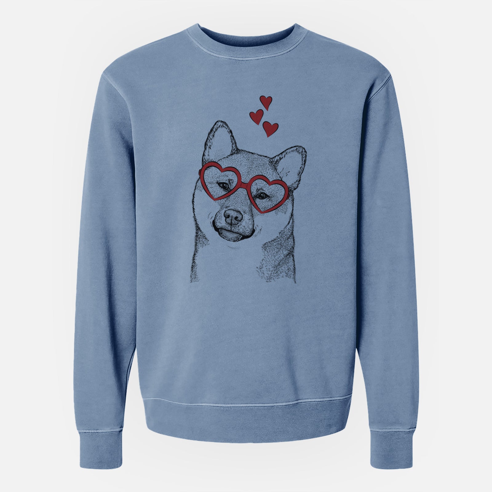 Valentine Yakuza the Shiba Inu - Unisex Pigment Dyed Crew Sweatshirt
