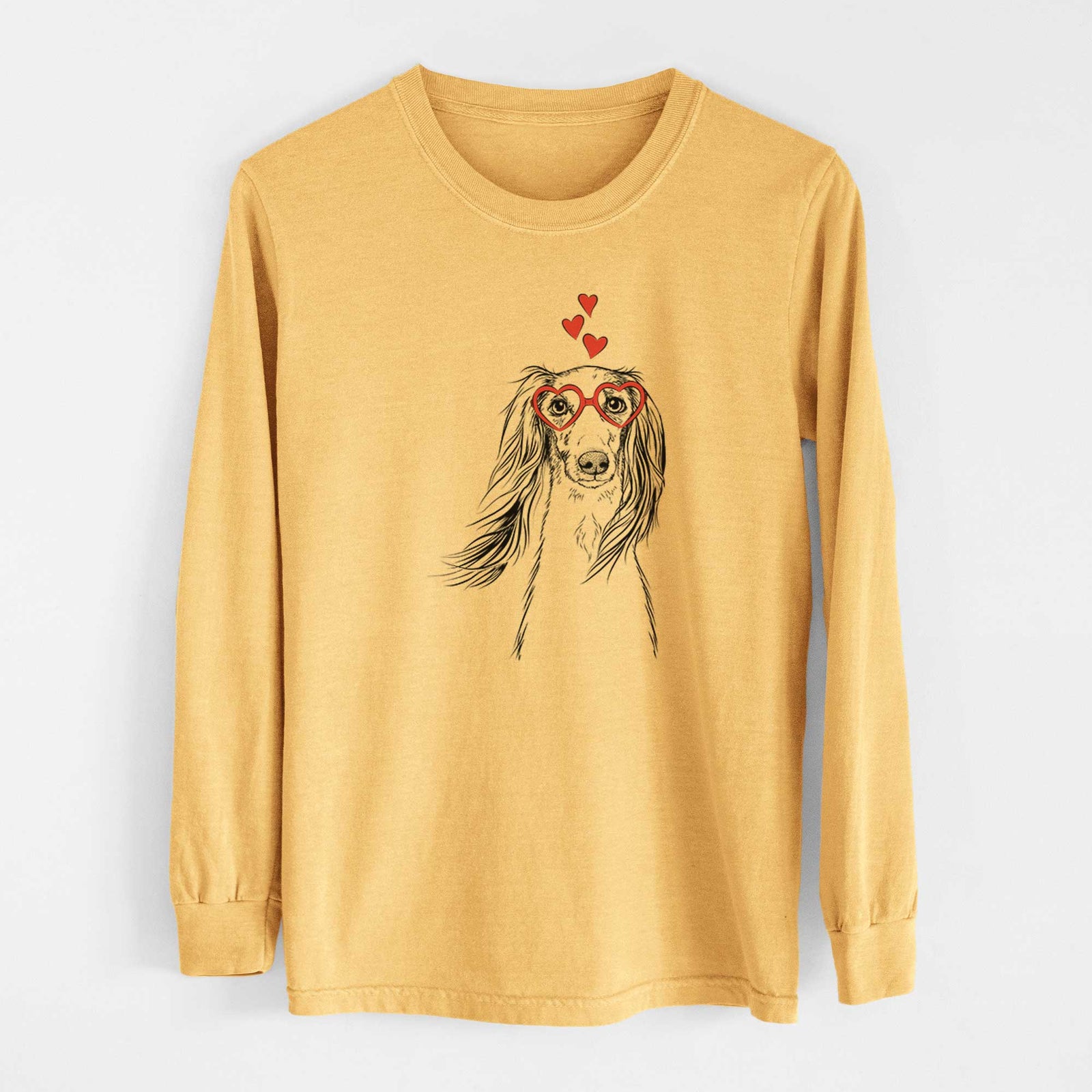 Valentine Zahra the Saluki - Heavyweight 100% Cotton Long Sleeve