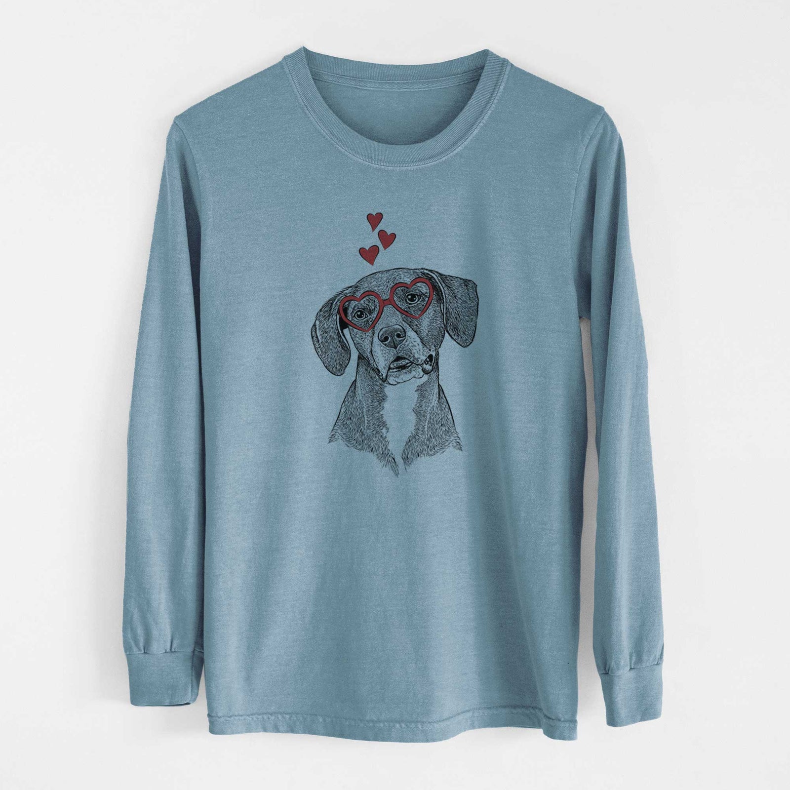 Valentine Zeena the Plott Hound Mix - Heavyweight 100% Cotton Long Sleeve