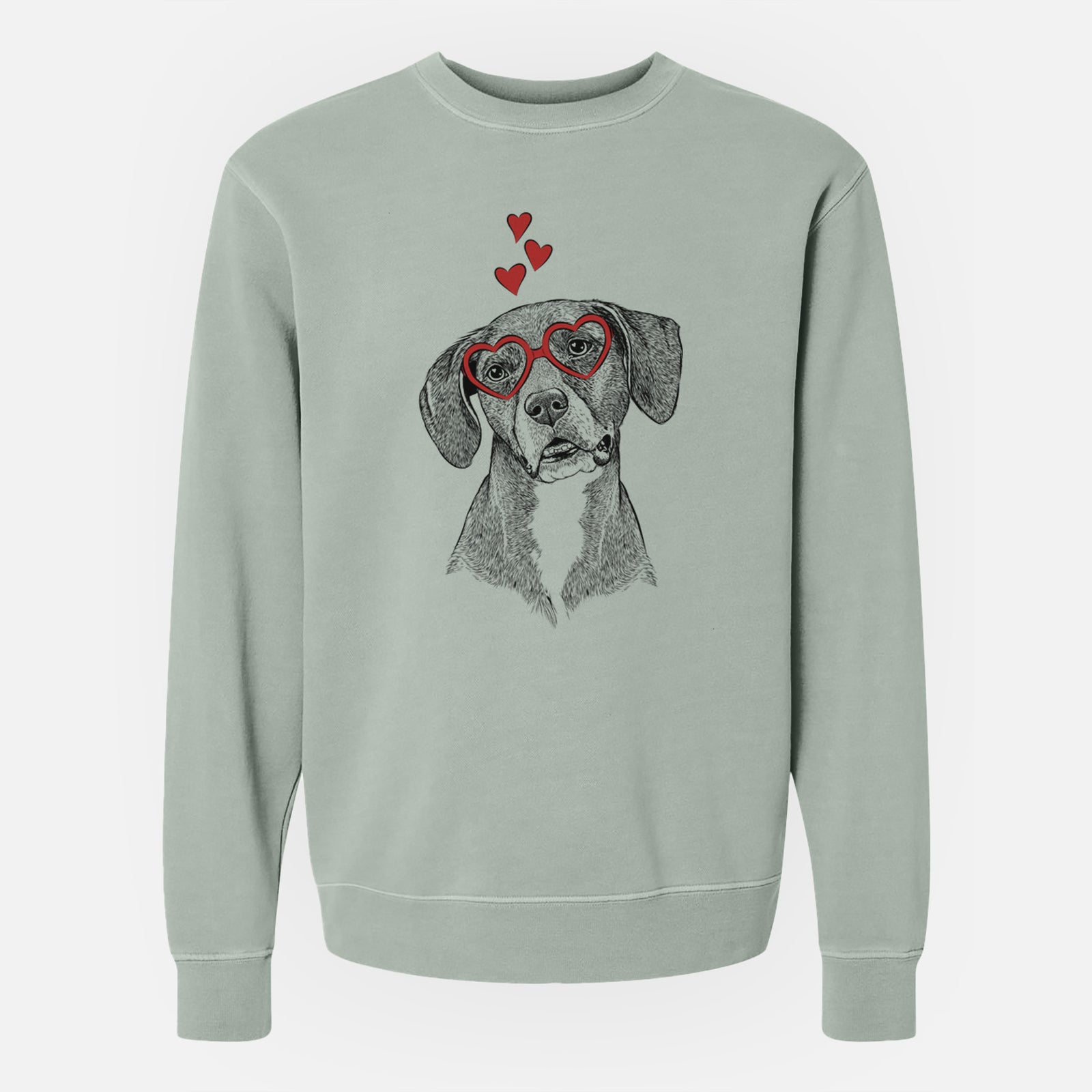 Valentine Zeena the Plott Hound Mix - Unisex Pigment Dyed Crew Sweatshirt