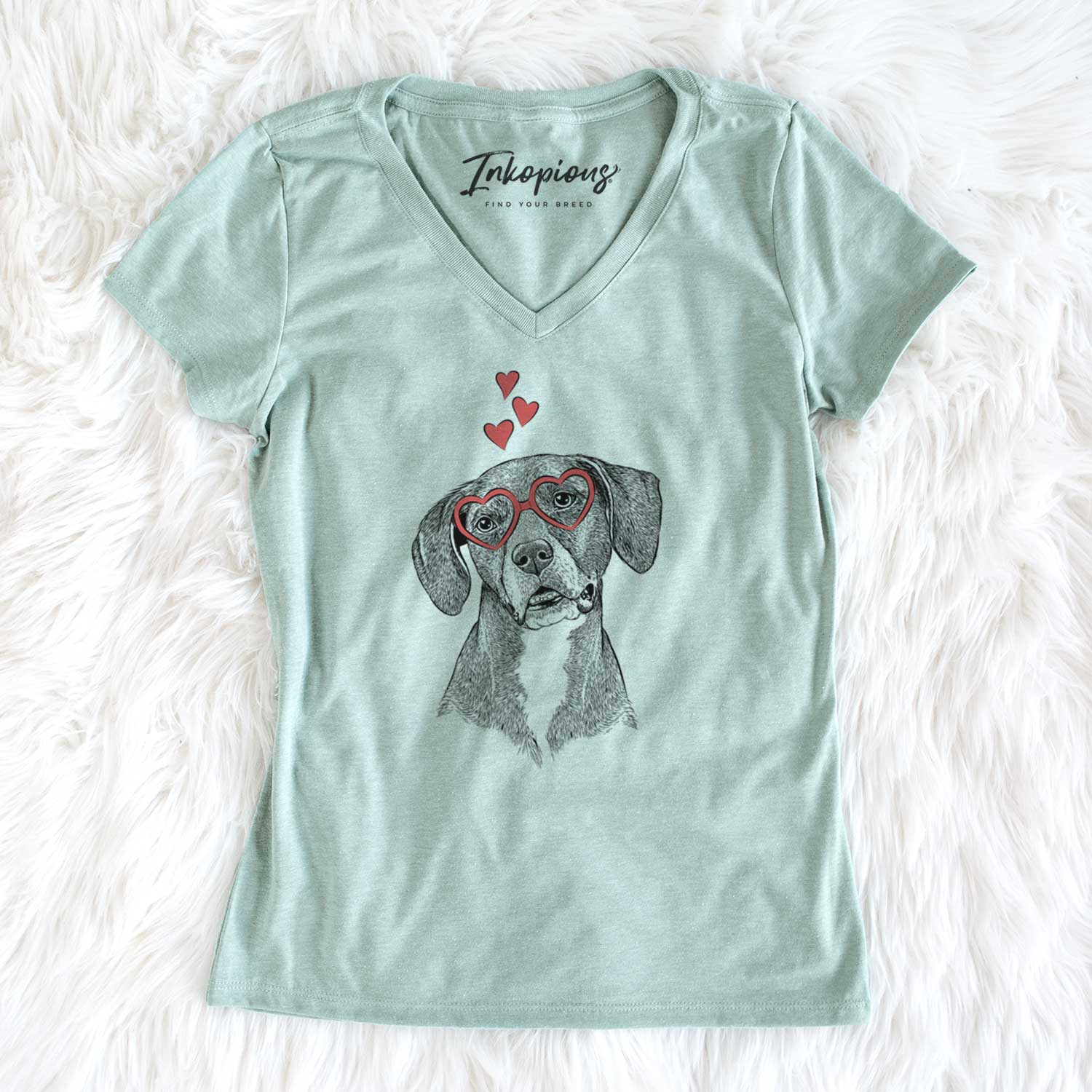 Valentine Zeena the Plott Hound Mix - Women's V-neck Shirt