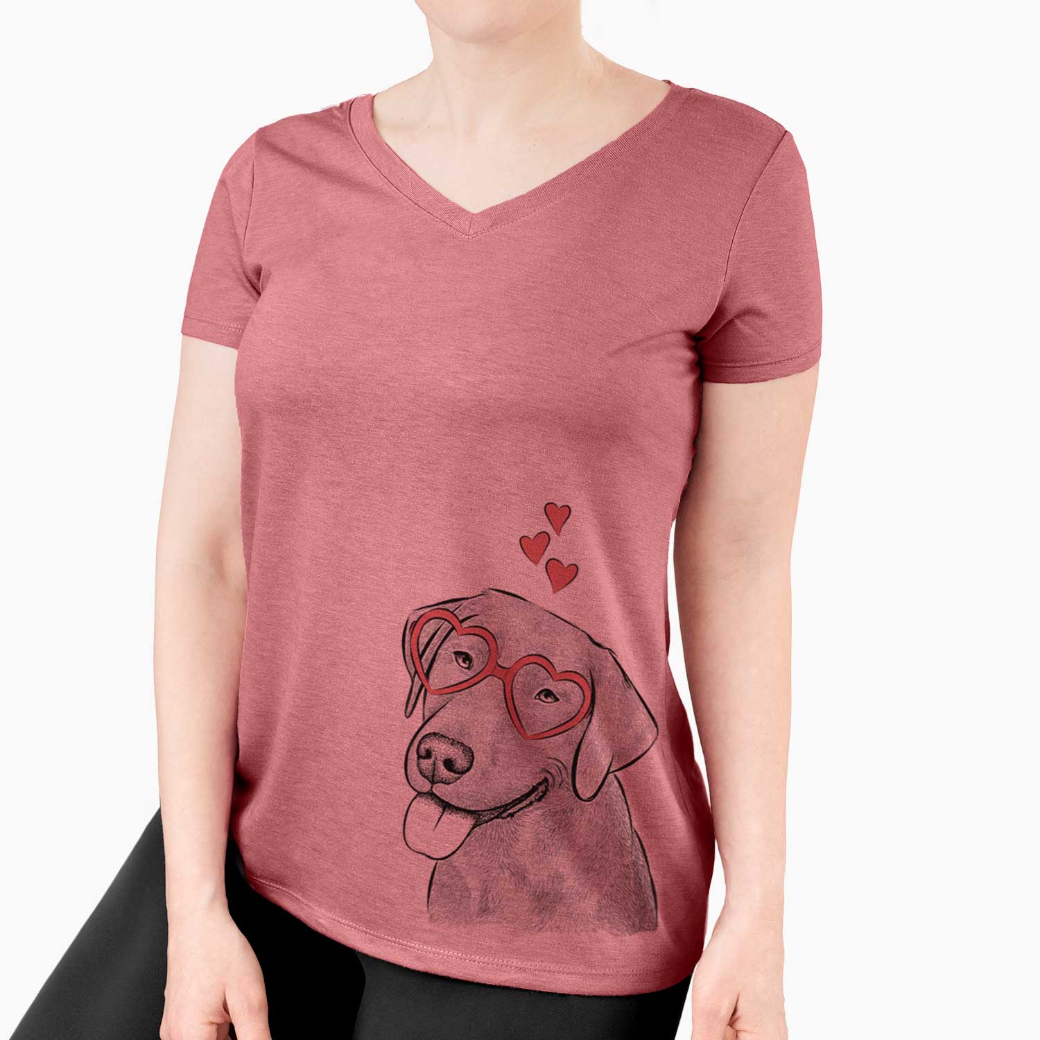 Valentine Zeppelin the Black Labrador - Women's V-neck Shirt