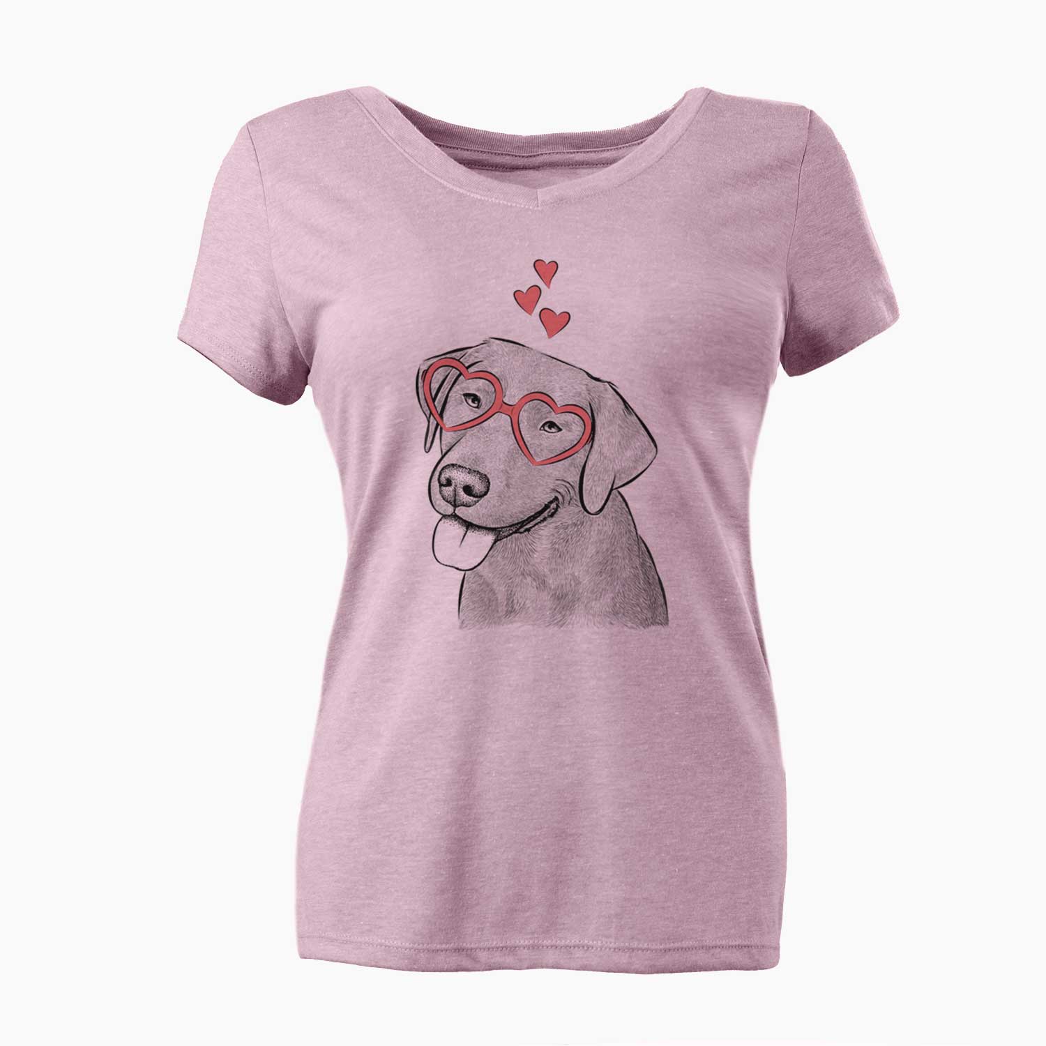 Valentine Zeppelin the Black Labrador - Women's V-neck Shirt