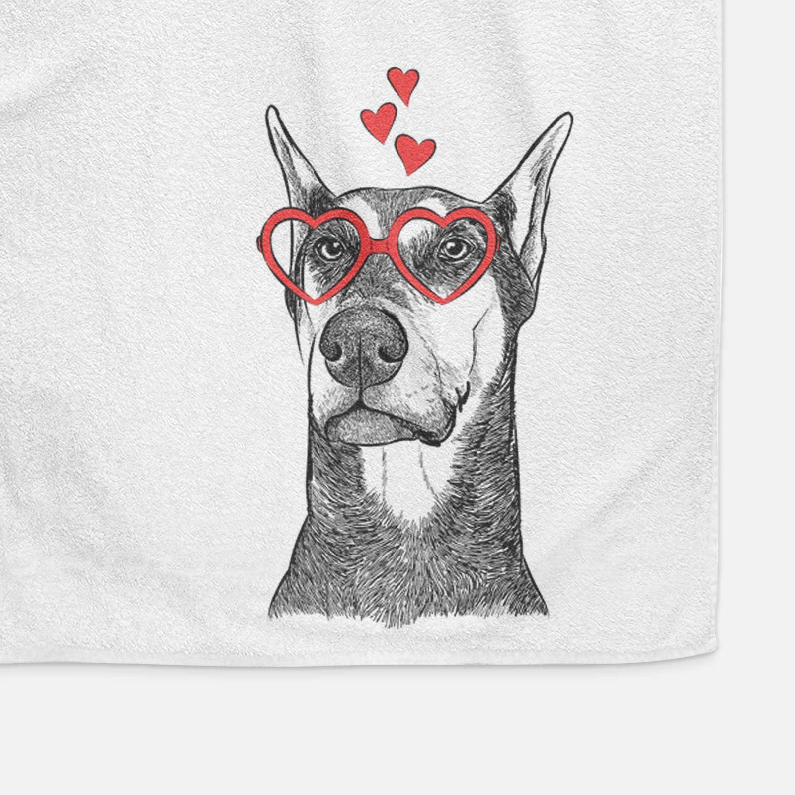 Zeus the Doberman Pinscher Decorative Hand Towel