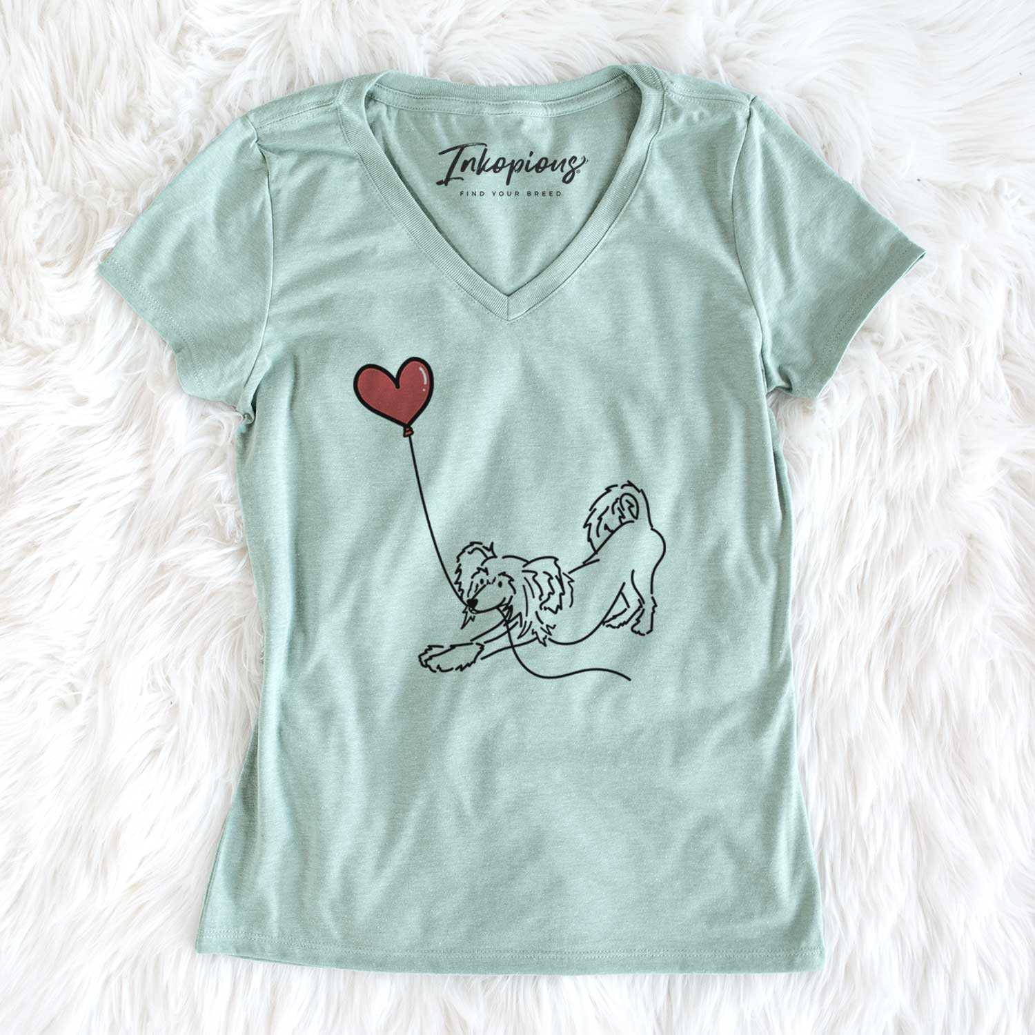 Chinese Crested Heart String - Women's V-neck Shirt