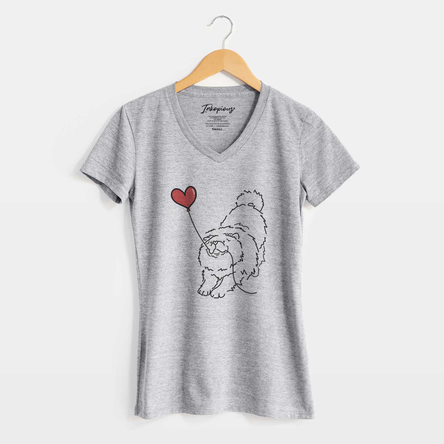 Chow Chow Heart String - Women's V-neck Shirt