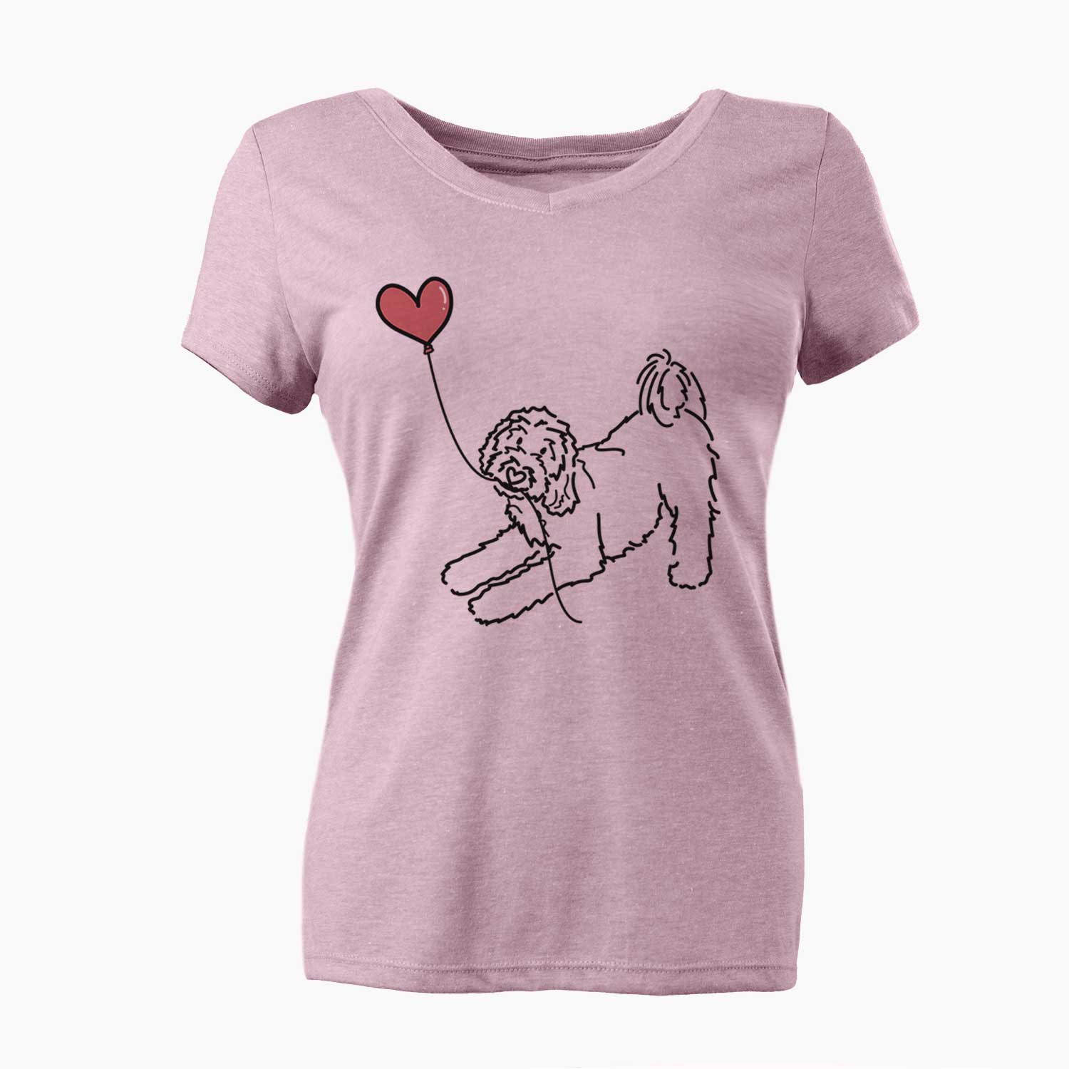 Goldendoodle Heart String - Women's V-neck Shirt