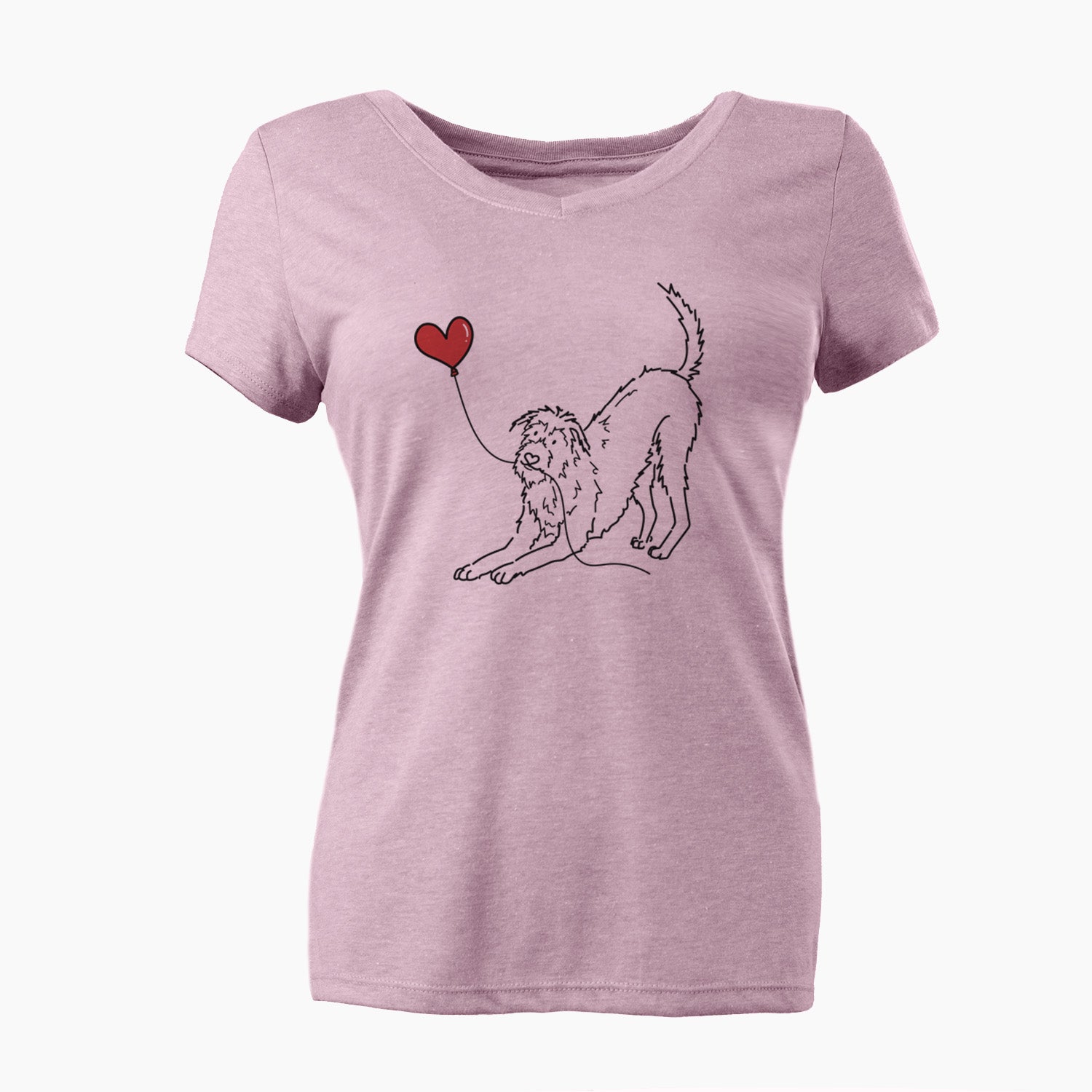 Irish Wolfhound Heart String - Women's Perfect V-neck Shirt