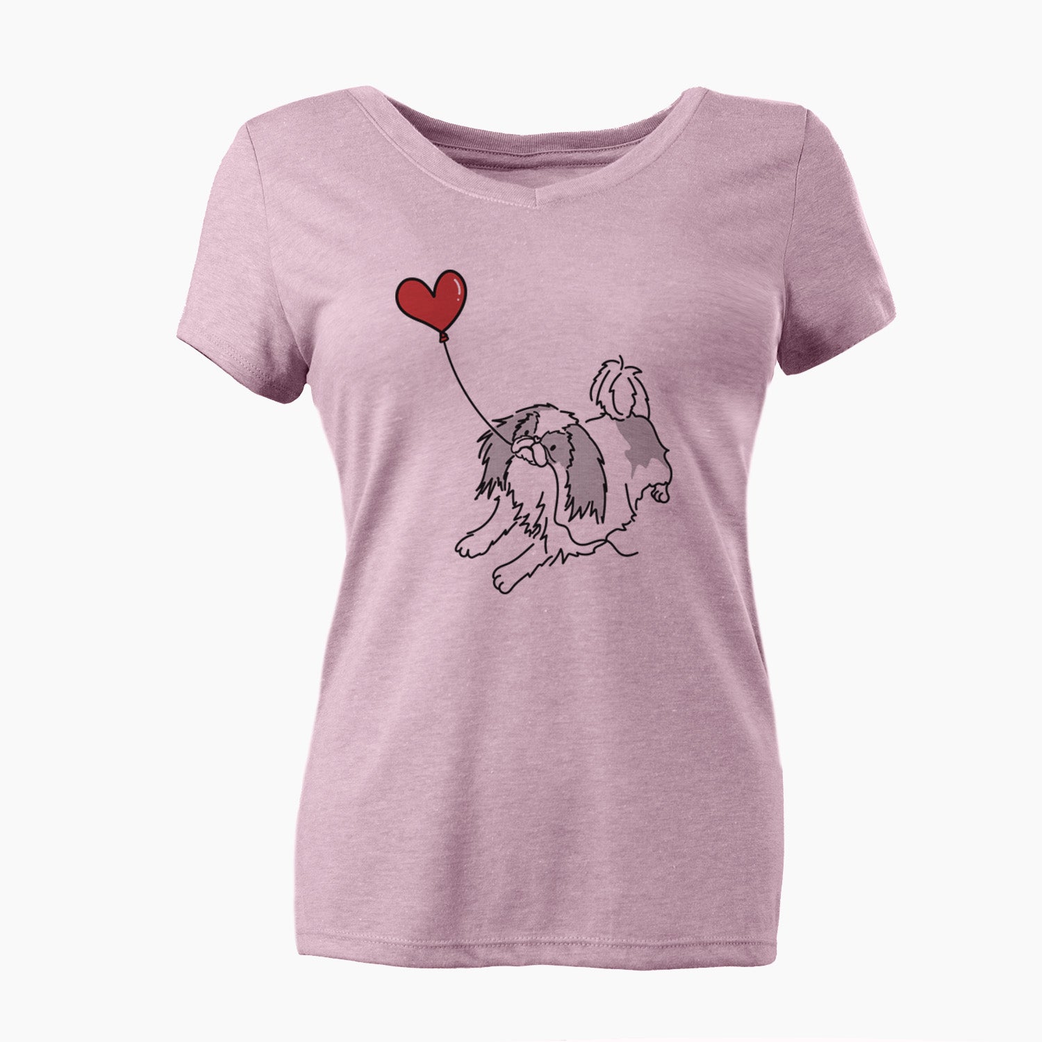 Japanese Chin Heart String - Women's Perfect V-neck Shirt